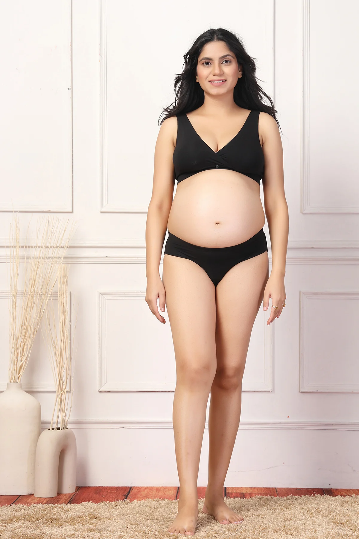 247 (Upgraded) Black Modal Padded Maternity Feeding Bra - Image 10