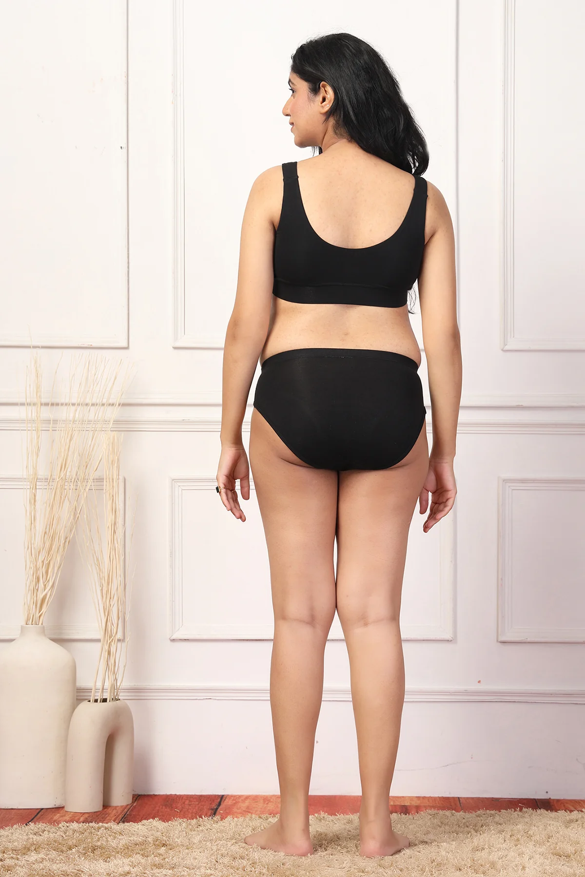 247 (Upgraded) Black Modal Padded Maternity Feeding Bra - Image 12
