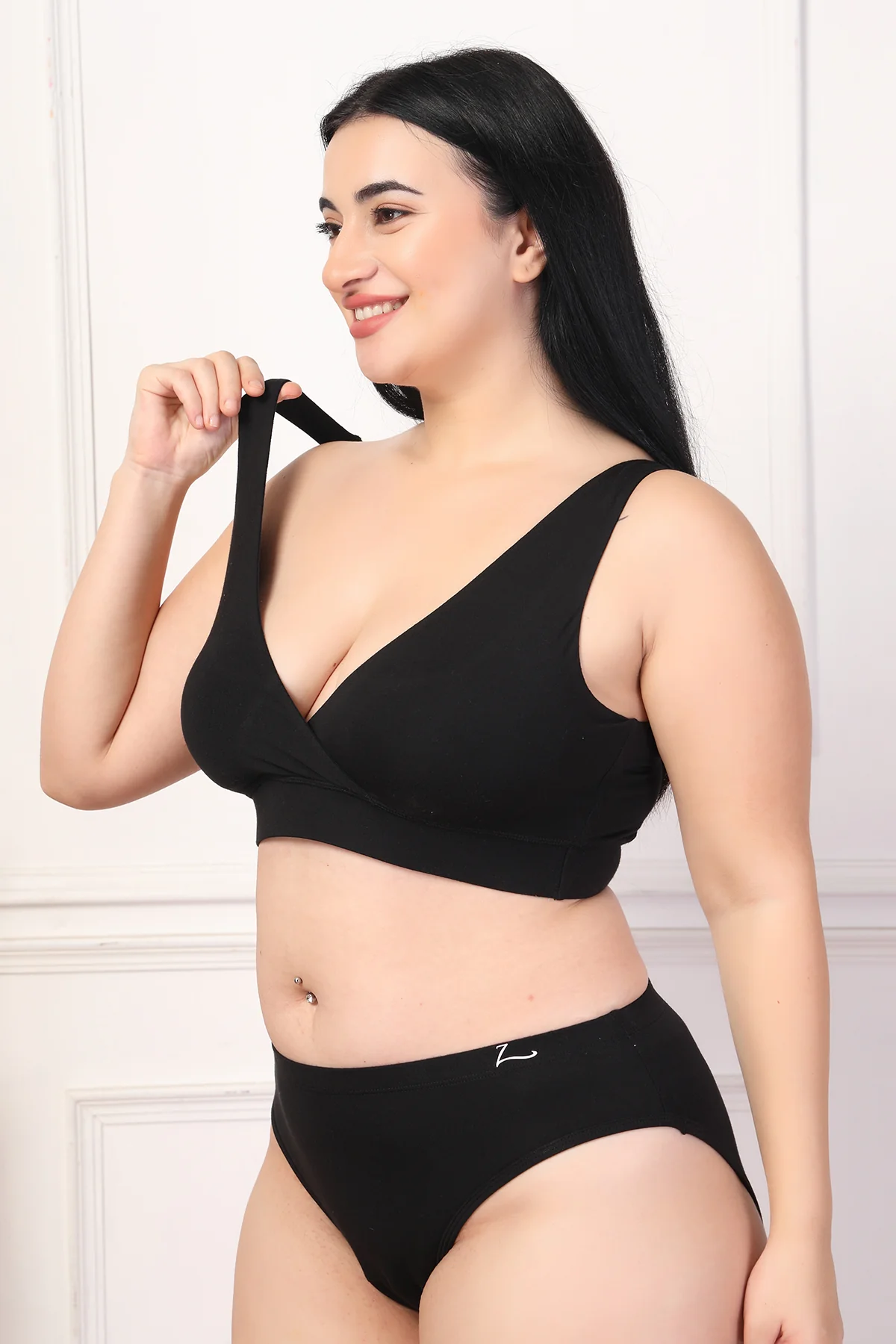 247 (Upgraded) Black Modal Padded Maternity Feeding Bra - Image 15