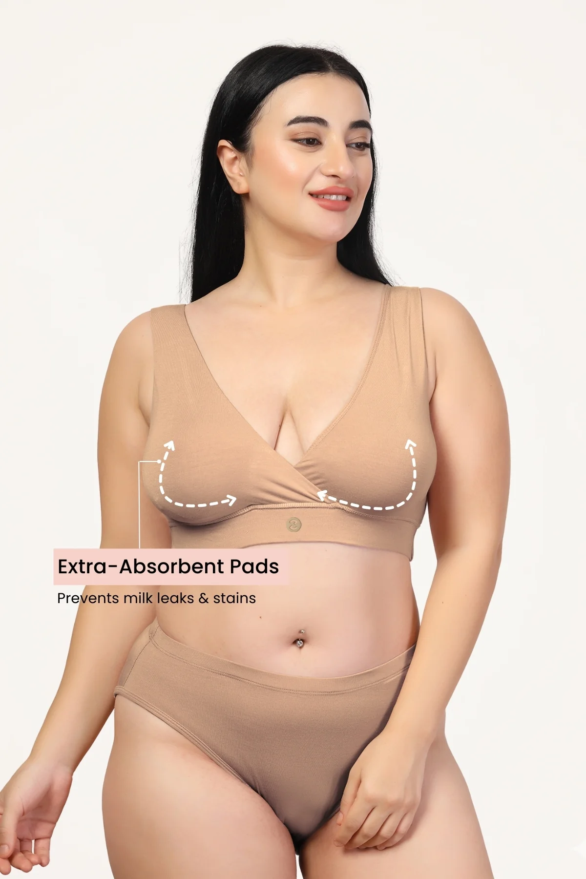 247 (Upgraded) Dark Skin Modal Padded Maternity Feeding Bra - Image 7