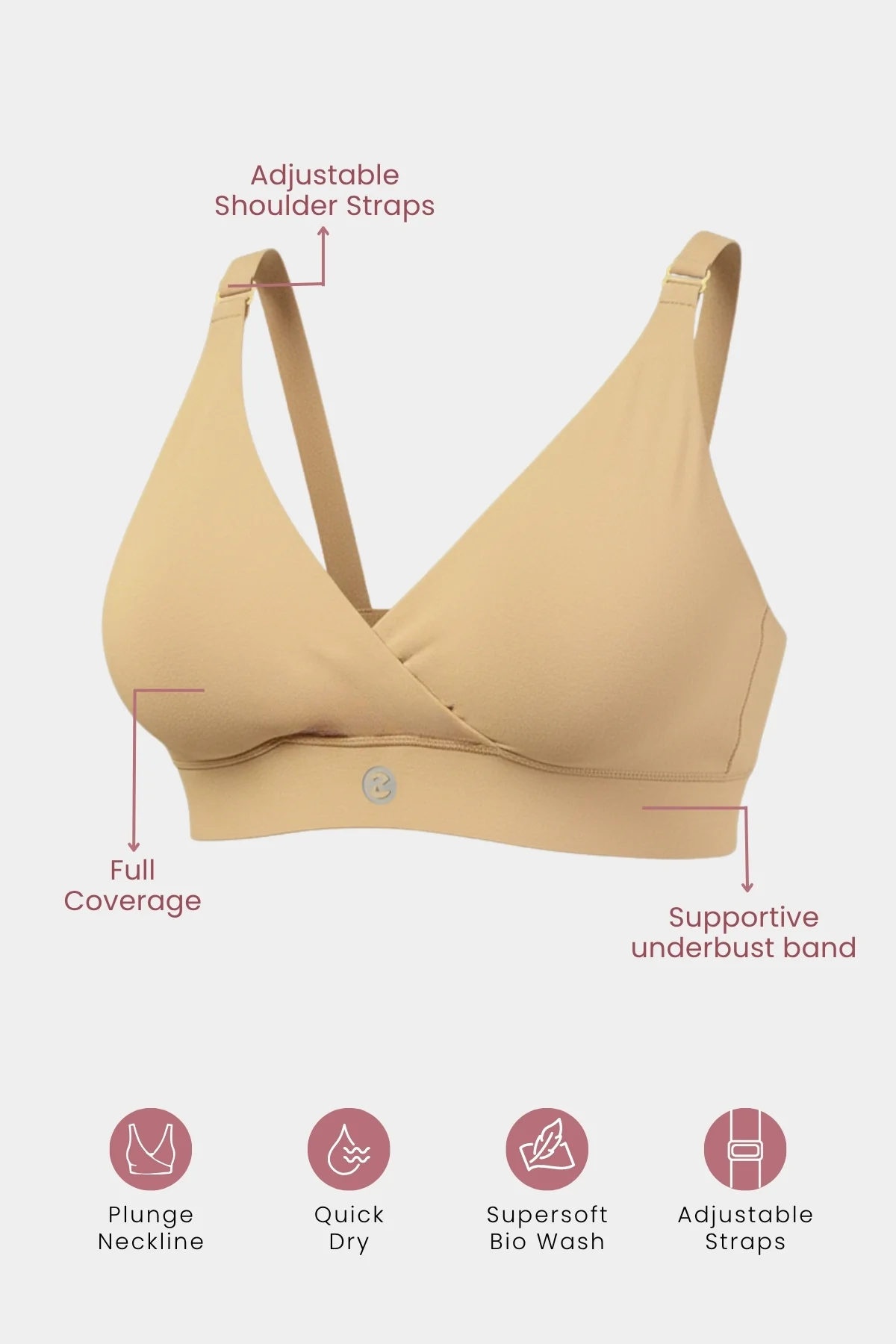 247 Extra Support Cotton Feeding Bra with Adjuster - Skin - Image 14