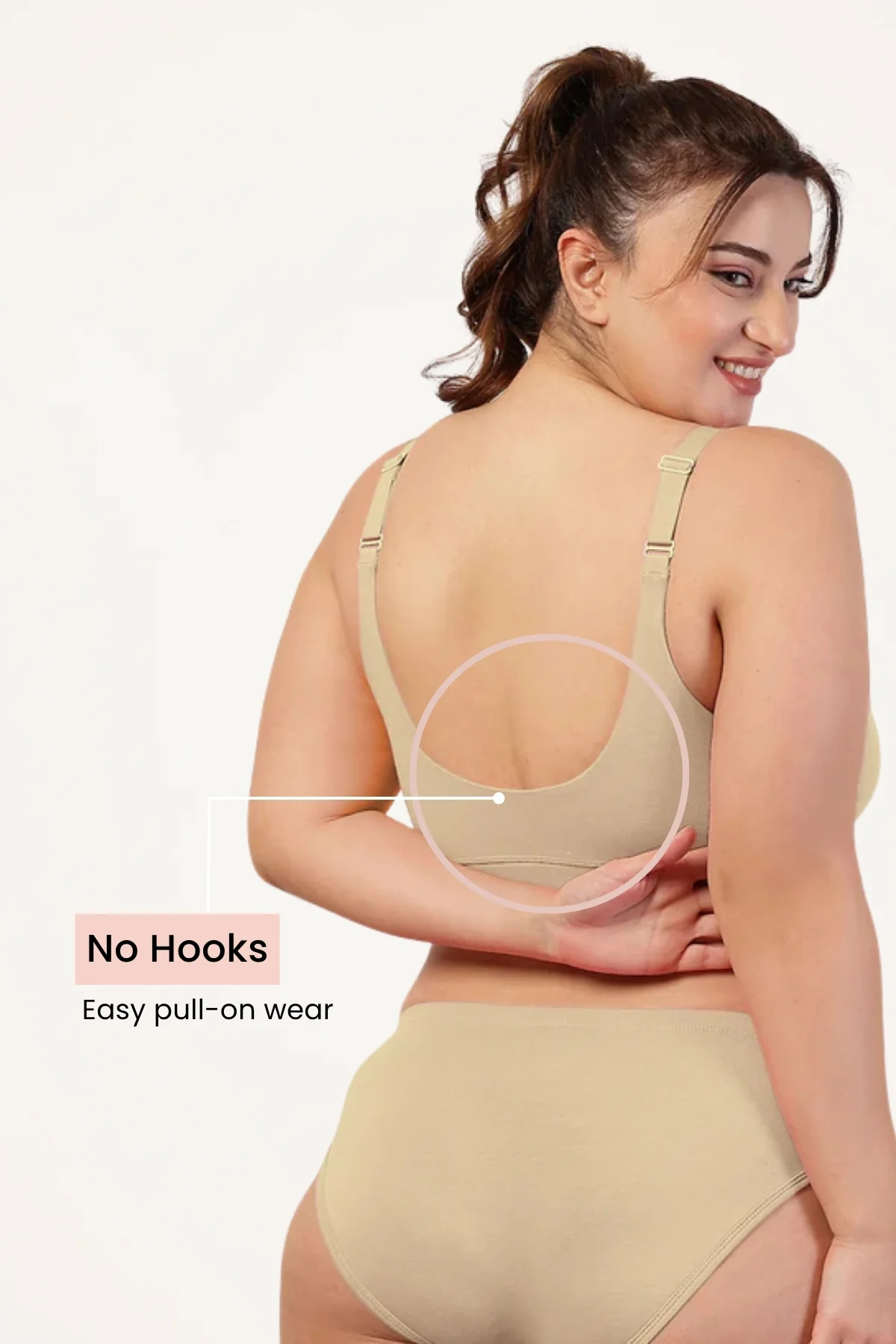 247 Extra Support Cotton Feeding Bra with Adjuster - Skin - Image 4