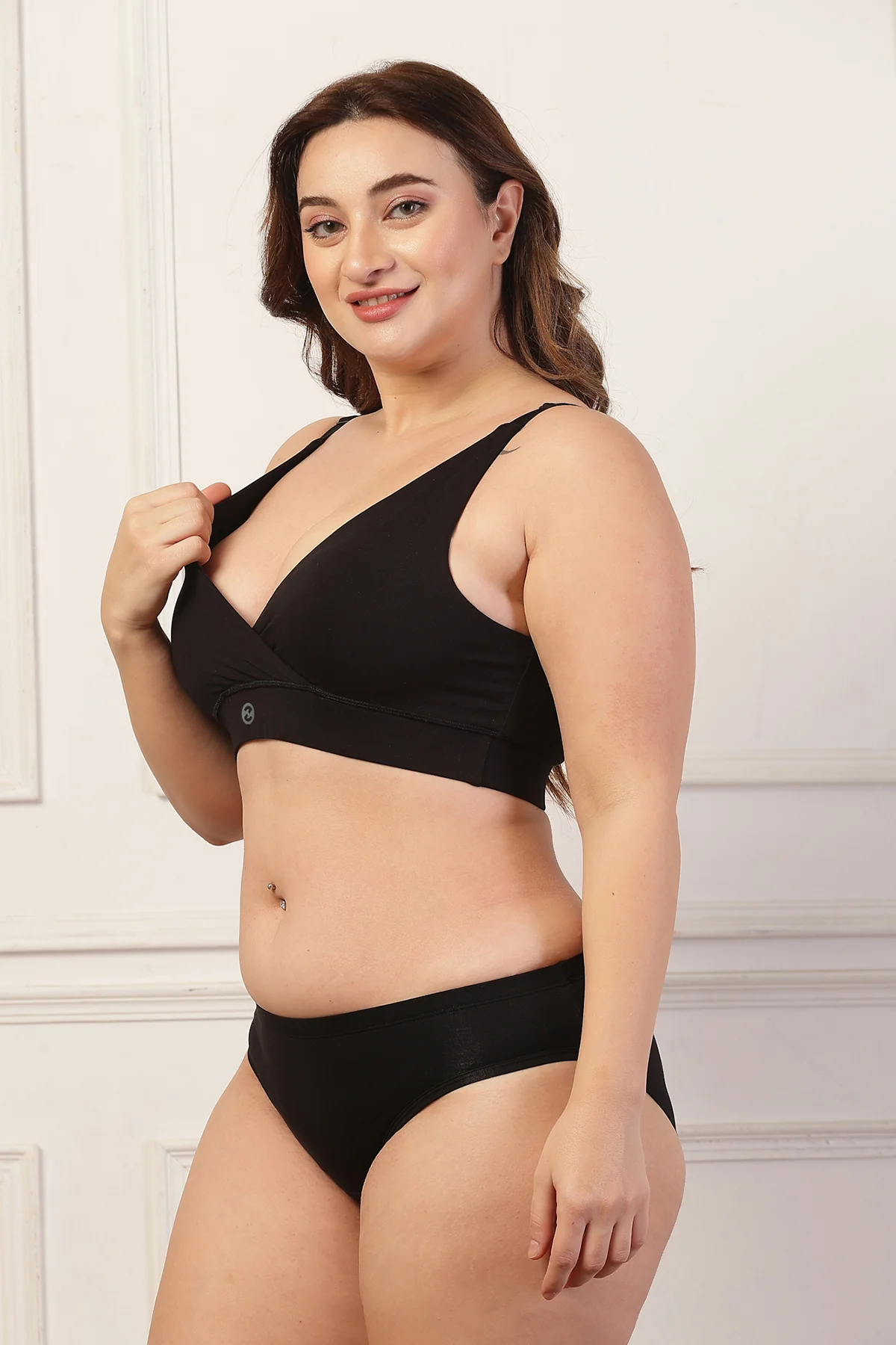 247 Extra Support Cotton Feeding Bra with Adjuster - Black - Image 14