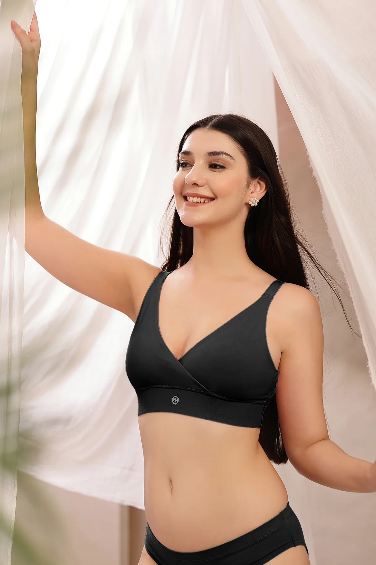 247 Extra Support Cotton Feeding Bra with Adjuster - Black - Image 18
