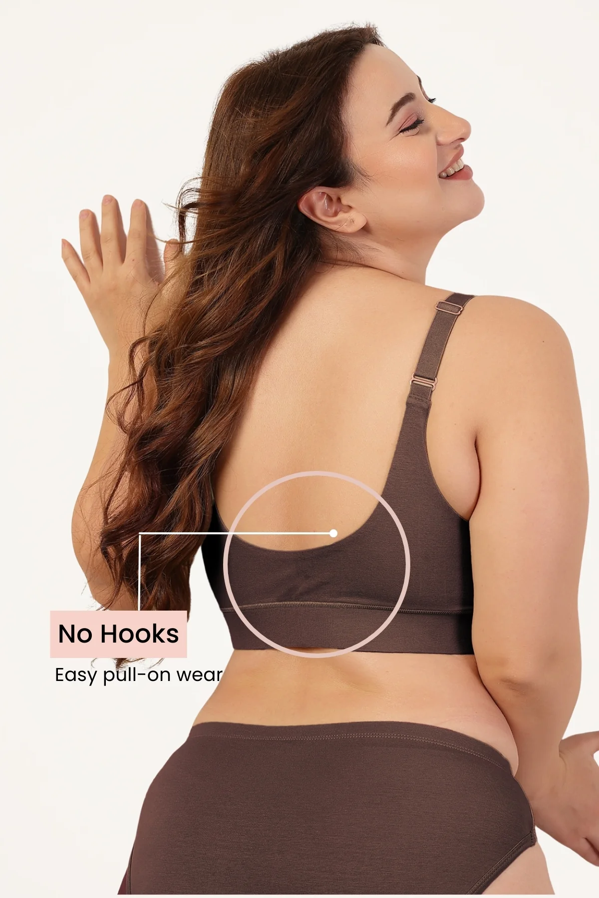 247 Extra Support Cotton Feeding Bra with Adjuster - Brown - Image 2