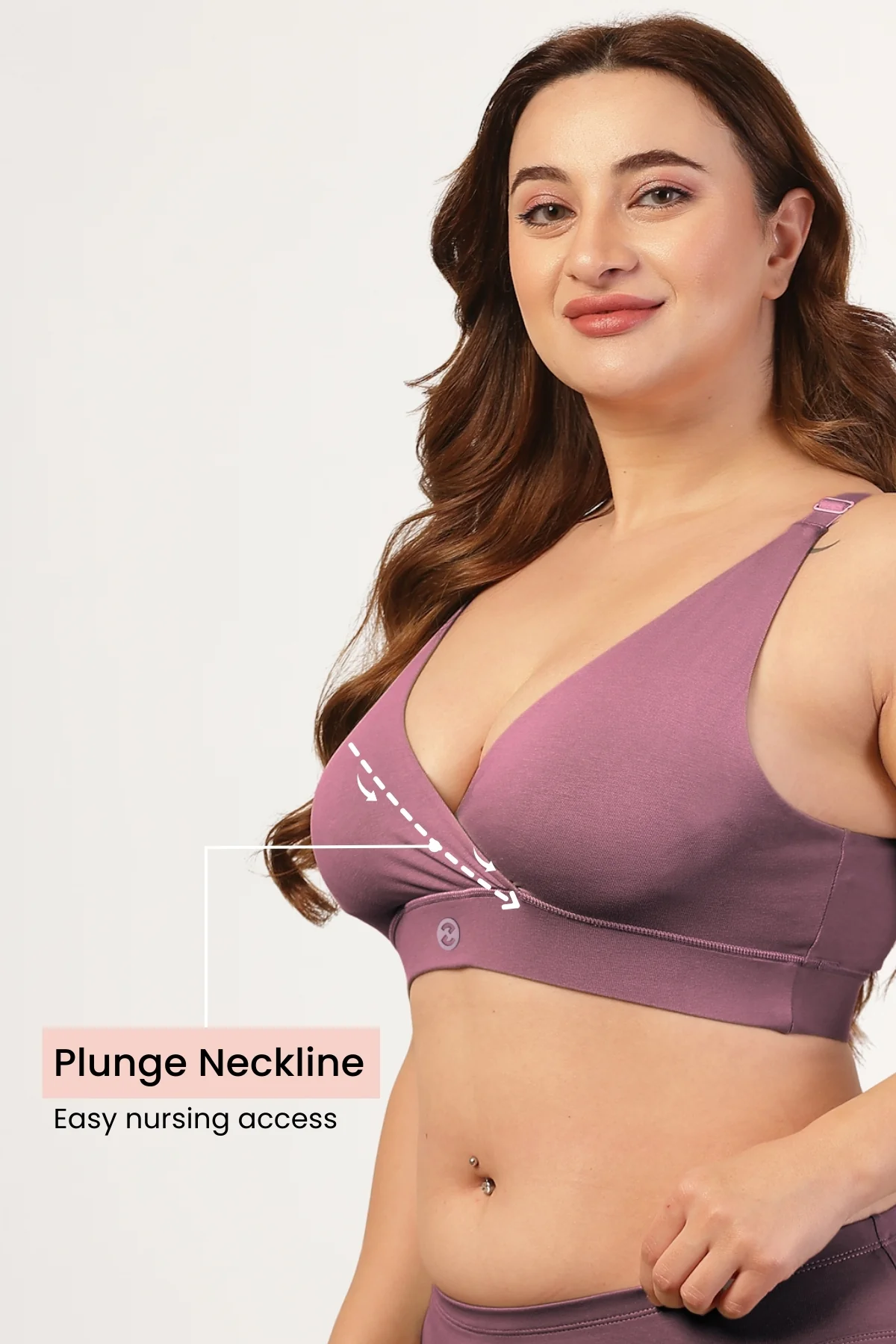247 Extra Support Cotton Feeding Bra with Adjuster - Lilac - Image 5