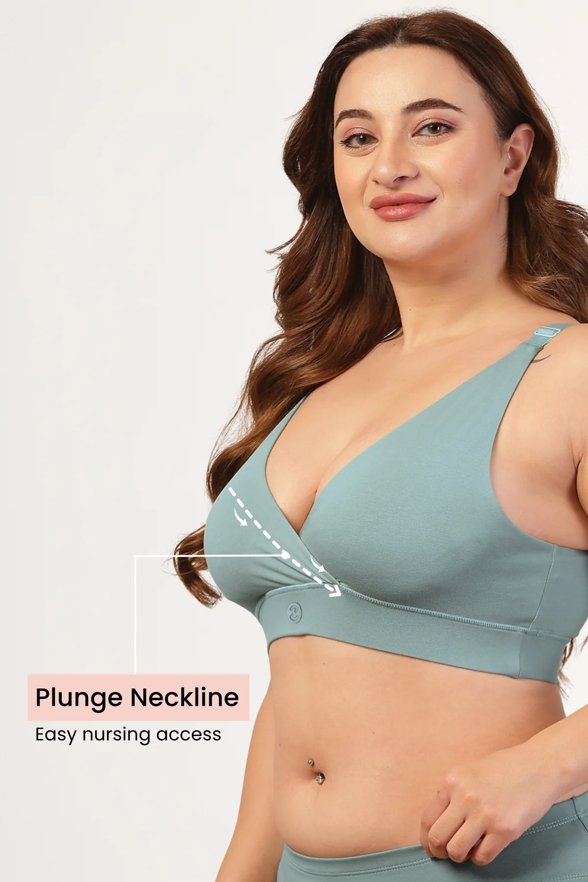 247 Extra Support Cotton Feeding Bra with Adjuster - Mint - Image 5