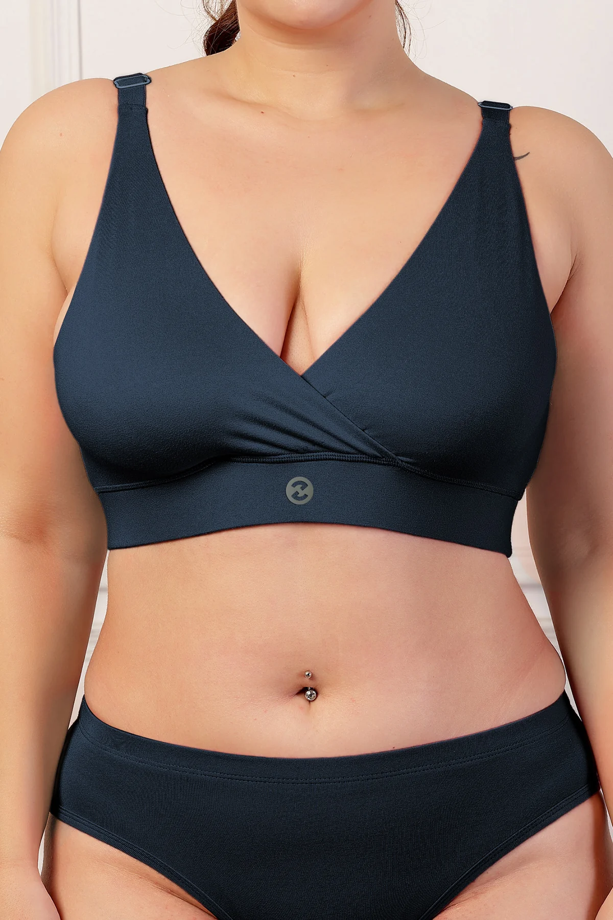 247 Extra Support Cotton Feeding Bra with Adjuster - Navy Blue - Image 8