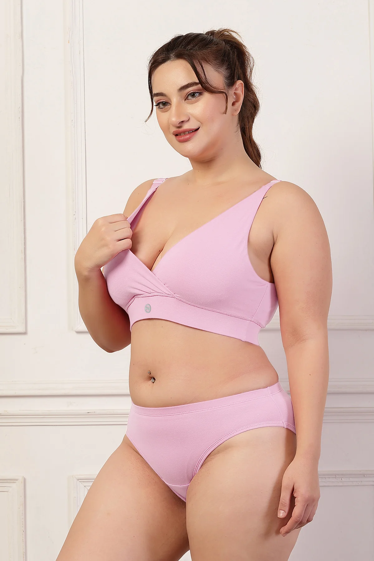 247 Extra Support Cotton Feeding Bra with Adjuster - Pink - Image 11