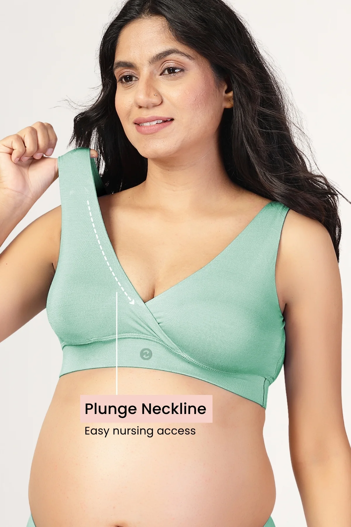 247 (Upgraded) Mint Green Modal Padded Maternity Feeding Bra - Image 3