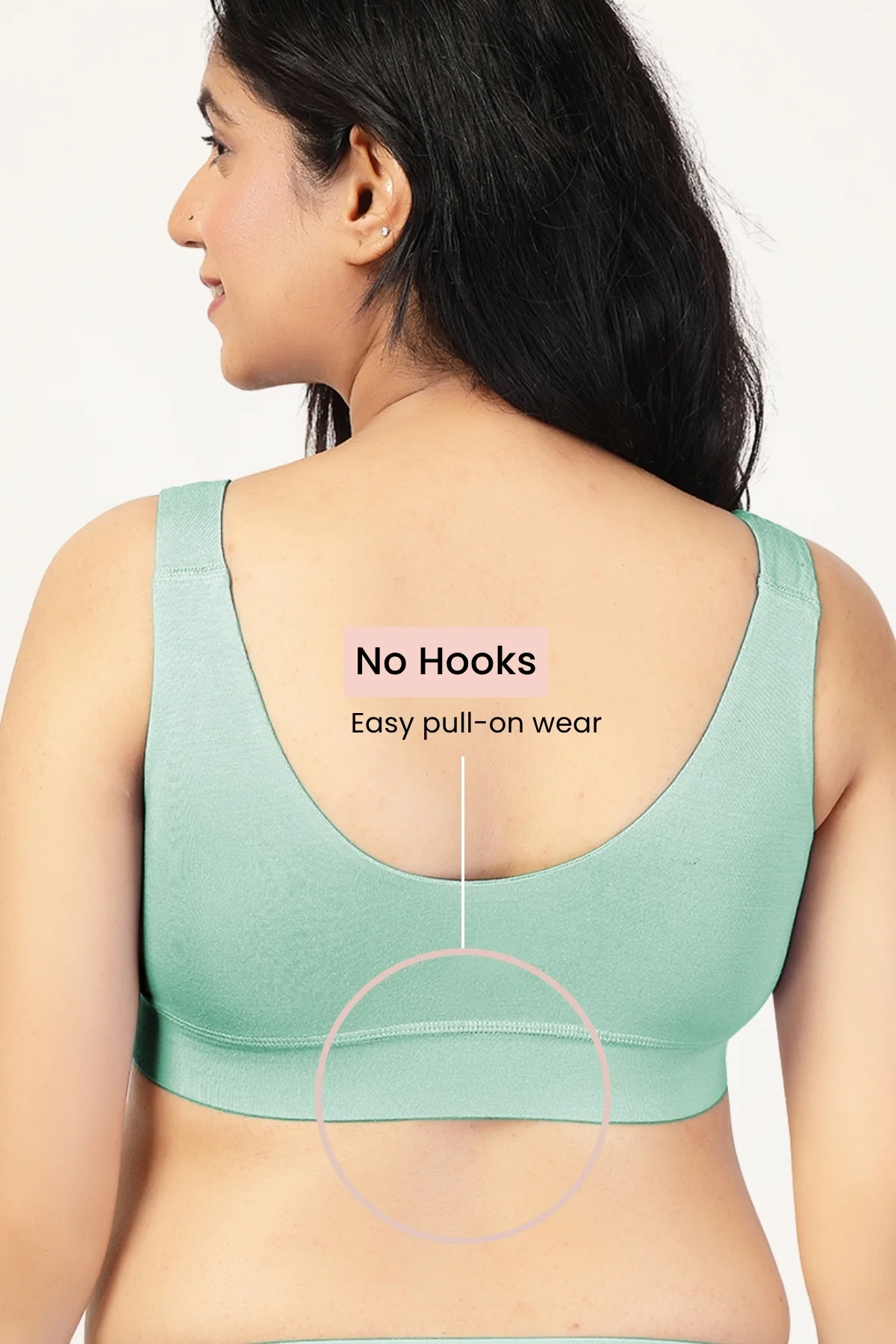 247 (Upgraded) Mint Green Modal Padded Maternity Feeding Bra - Image 4