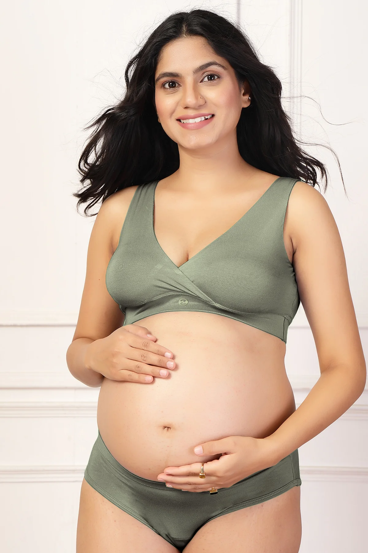 247 (Upgraded) Matcha Modal Padded Maternity Feeding Bra - Image 10