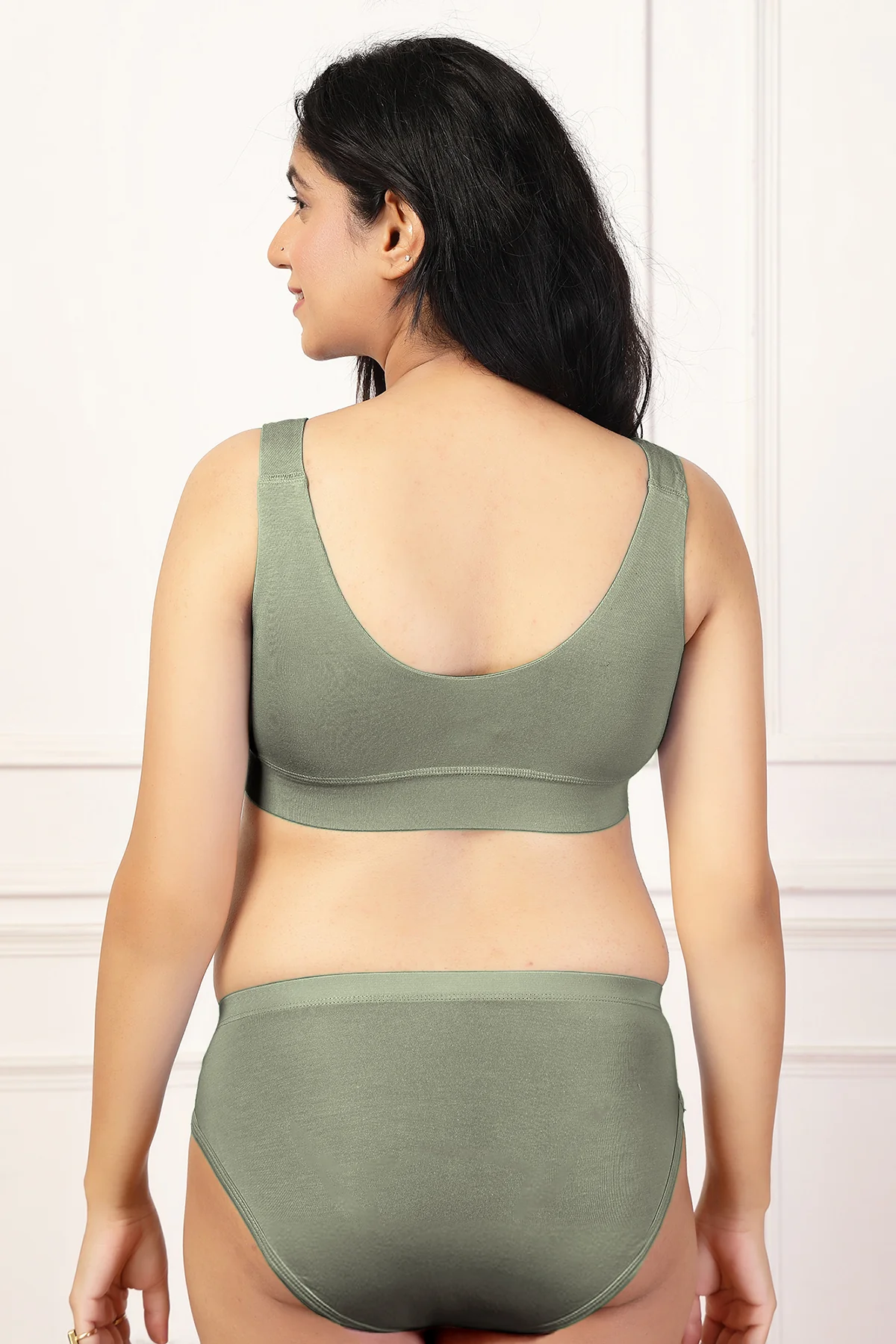 247 (Upgraded) Matcha Modal Padded Maternity Feeding Bra - Image 11