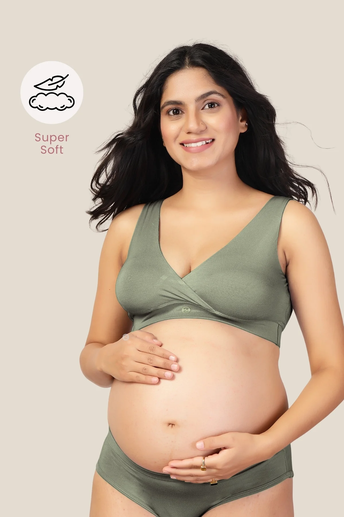 247 (Upgraded) Matcha Modal Padded Maternity Feeding Bra - Image 2