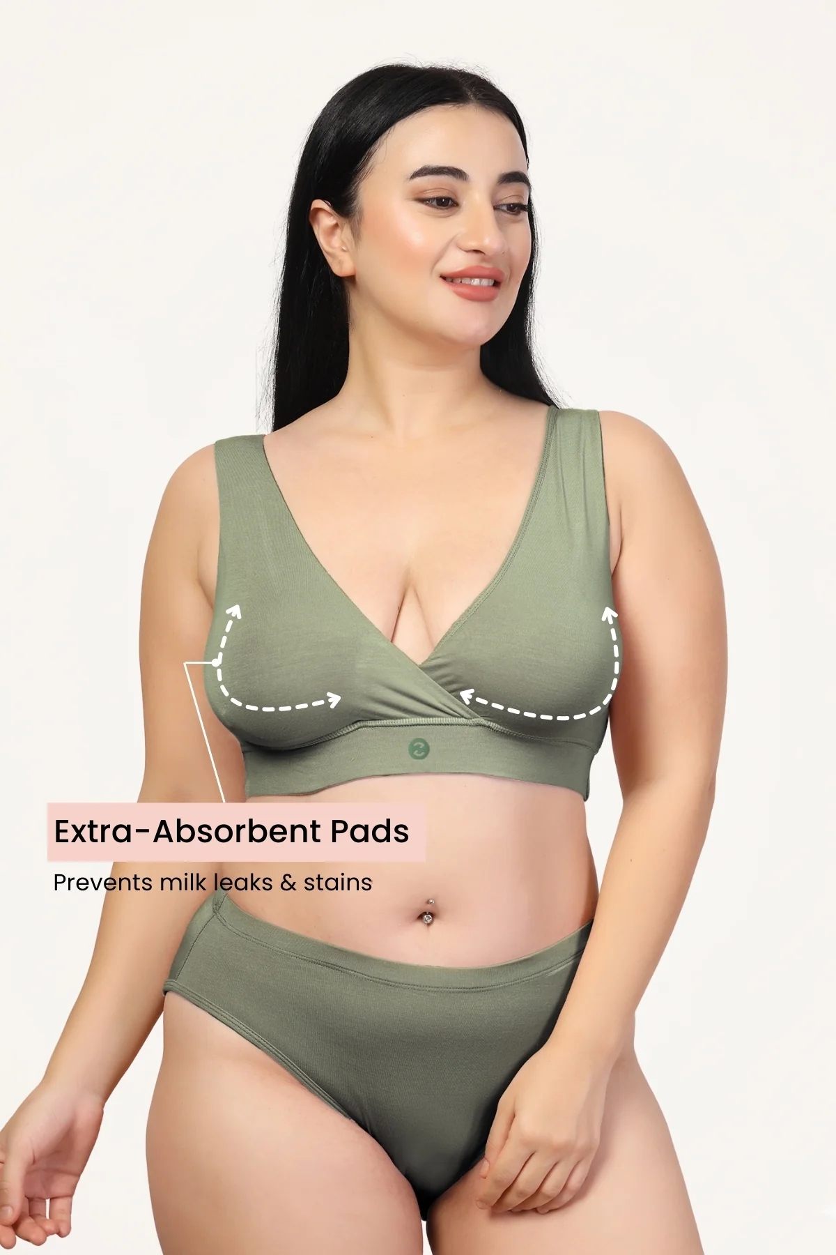 247 (Upgraded) Matcha Modal Padded Maternity Feeding Bra - Image 7