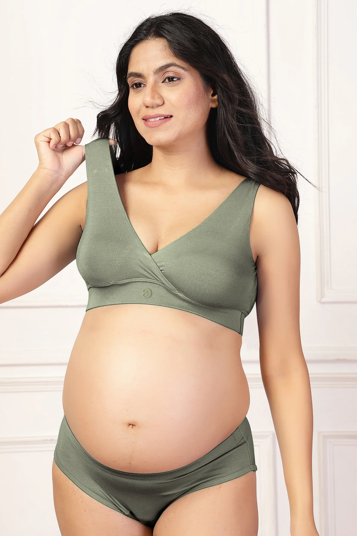 247 (Upgraded) Matcha Modal Padded Maternity Feeding Bra - Image 8