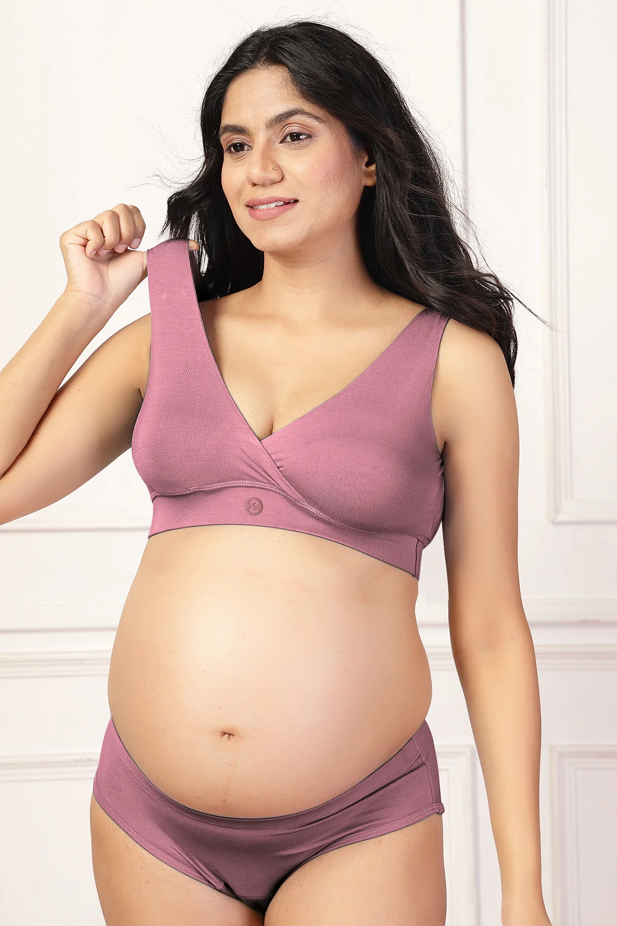 247 (Upgraded) Plumwine Modal Padded Maternity Feeding Bra - Image 8