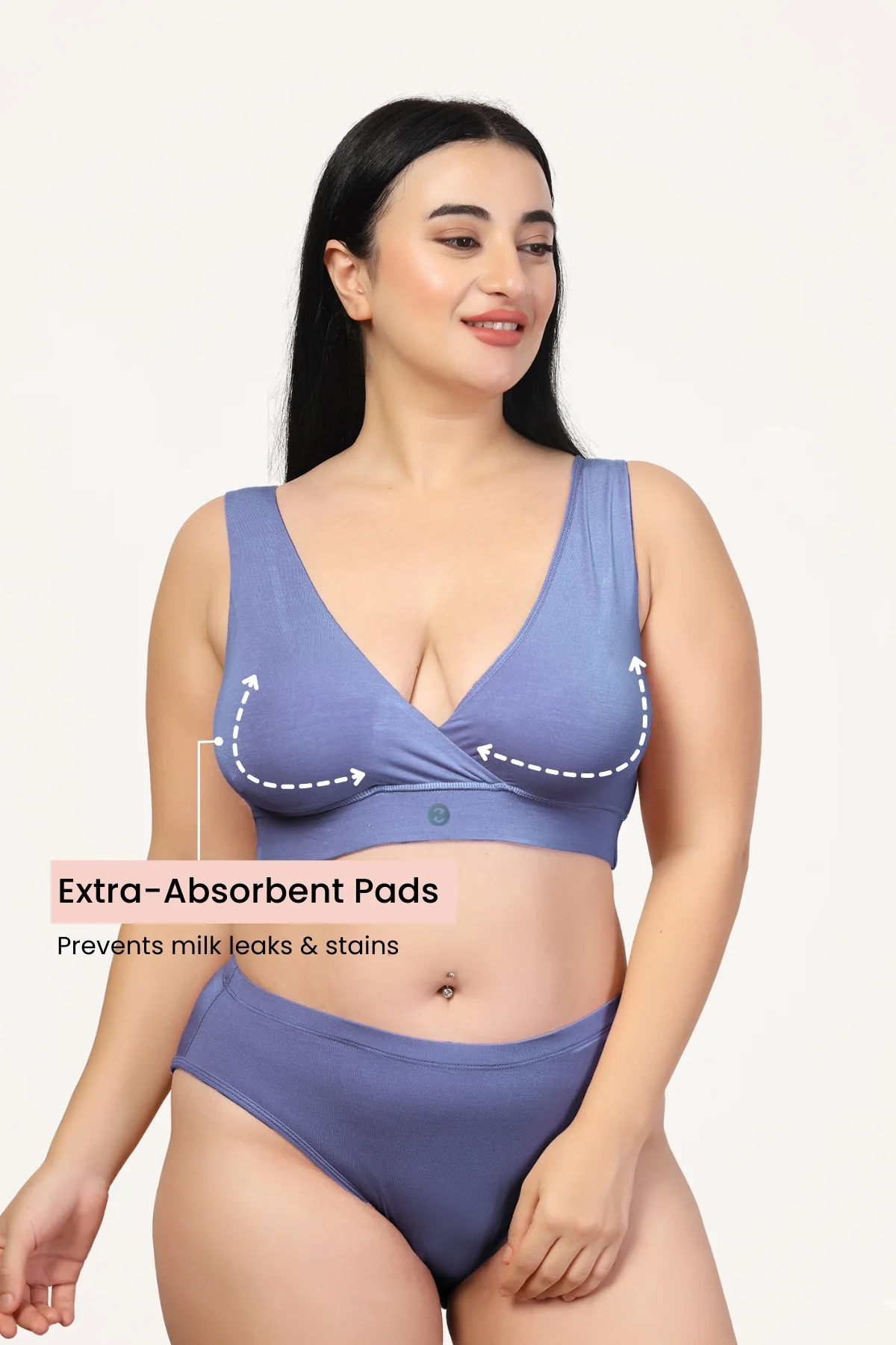 247 (Upgraded) Royal Blue Modal Padded Maternity Feeding Bra - Image 6