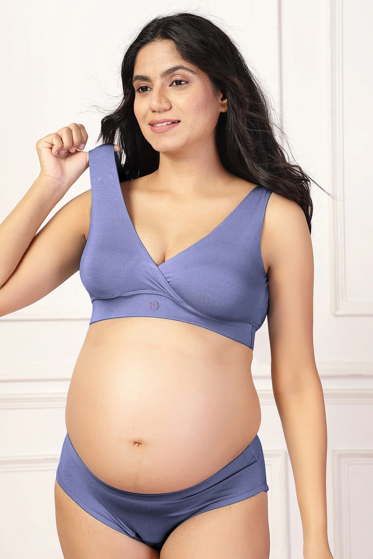 247 (Upgraded) Royal Blue Modal Padded Maternity Feeding Bra - Image 7