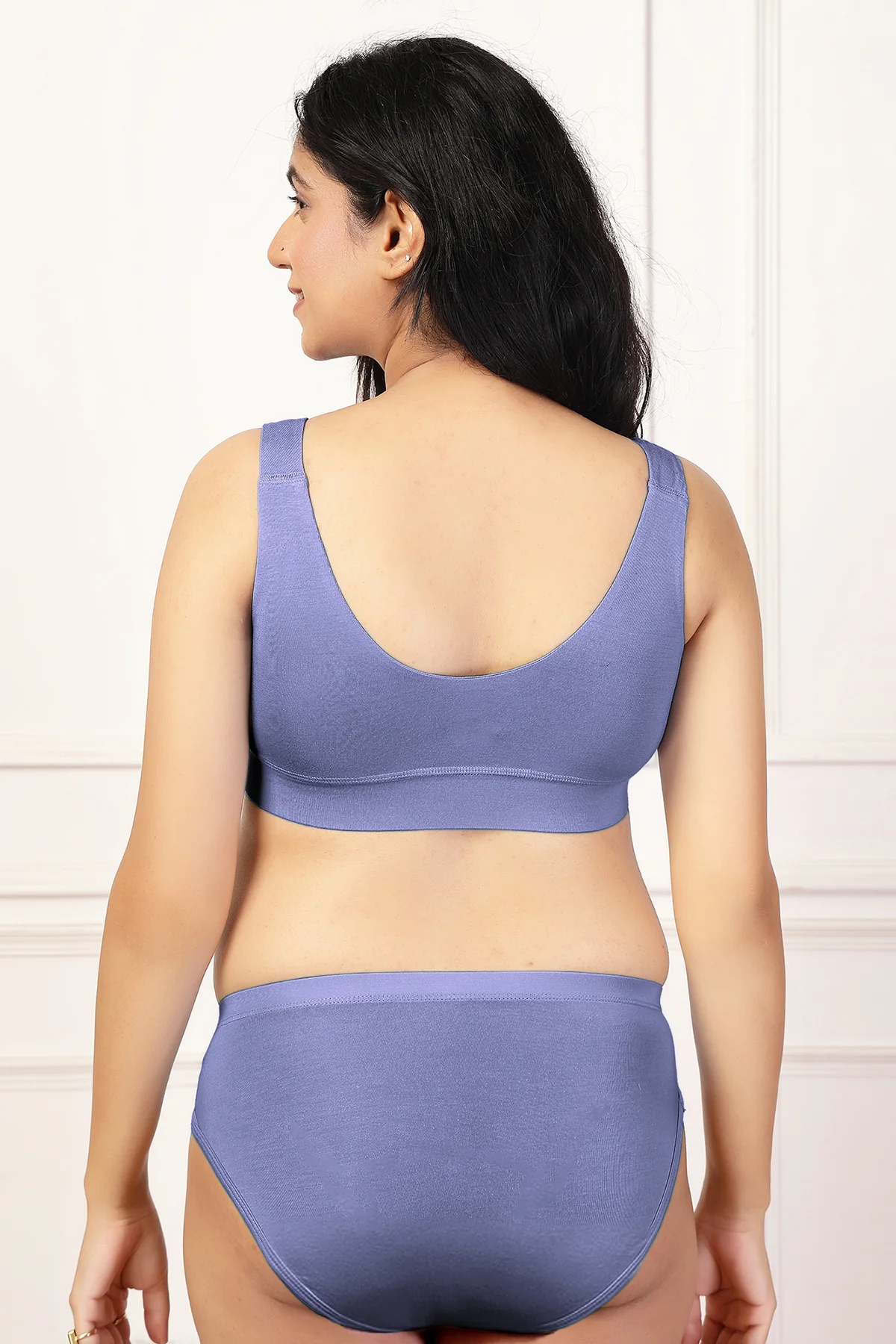 247 (Upgraded) Royal Blue Modal Padded Maternity Feeding Bra - Image 9