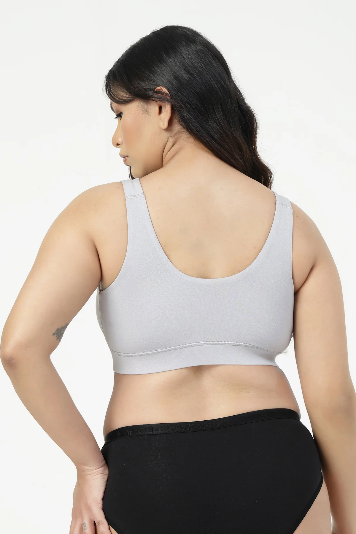 247 (Upgraded) Silver Grey Modal Padded Maternity Feeding Bra - Image 3