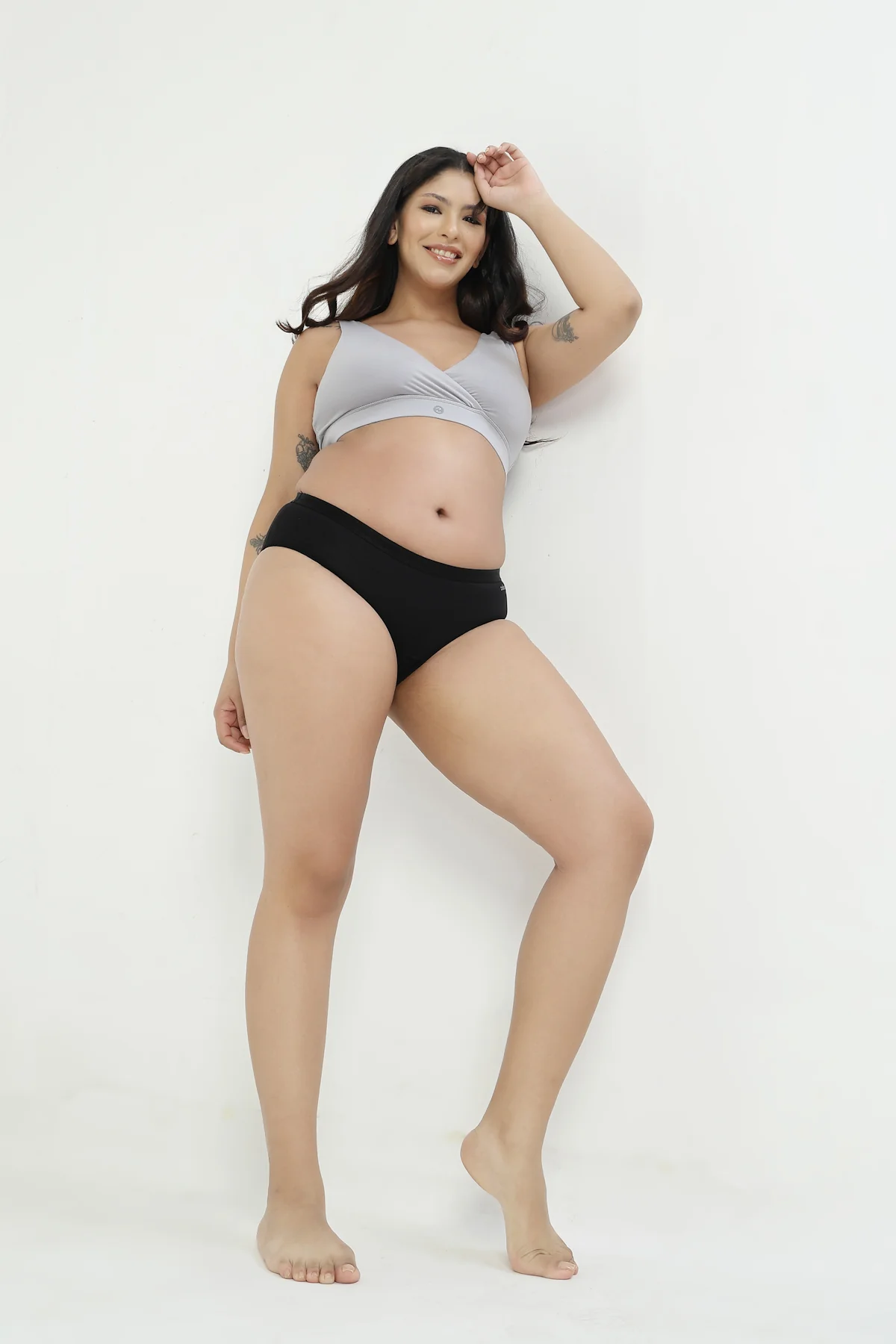 247 (Upgraded) Silver Grey Modal Padded Maternity Feeding Bra - Image 8