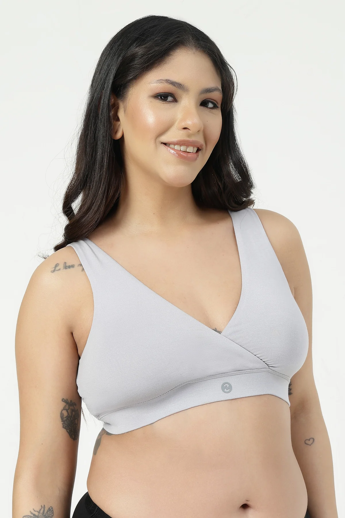 247 (Upgraded) Silver Grey Modal Padded Maternity Feeding Bra - Image 9