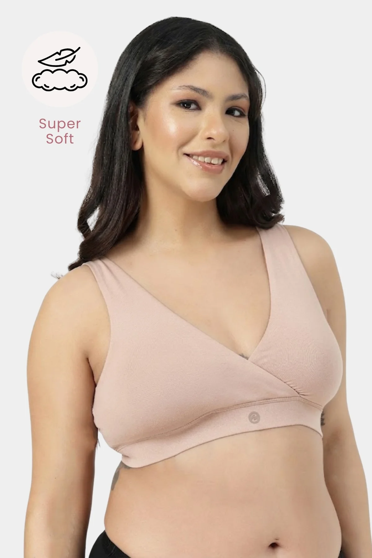 247 (Upgraded) Modal Padded Maternity Feeding Bra - Nude Almond - Image 11