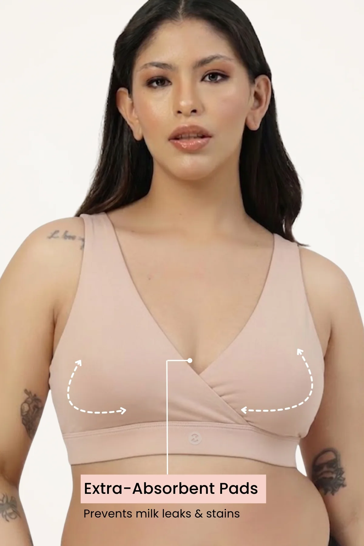 247 (Upgraded) Modal Padded Maternity Feeding Bra - Nude Almond - Image 16