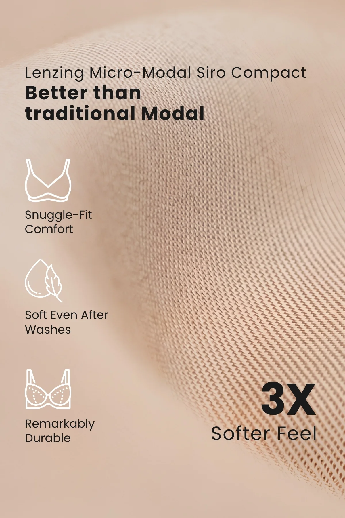 247 (Upgraded) Modal Padded Maternity Feeding Bra - Nude Almond - Image 5