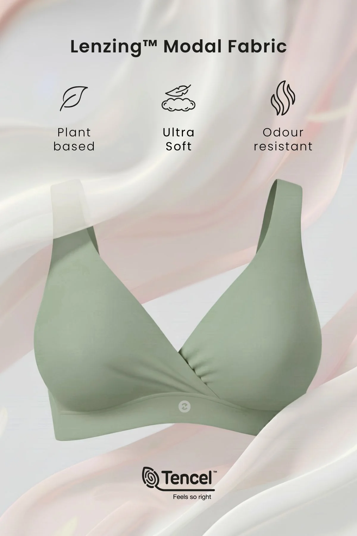 247 (Upgraded) Mint Green Modal Padded Maternity Feeding Bra - Image 8
