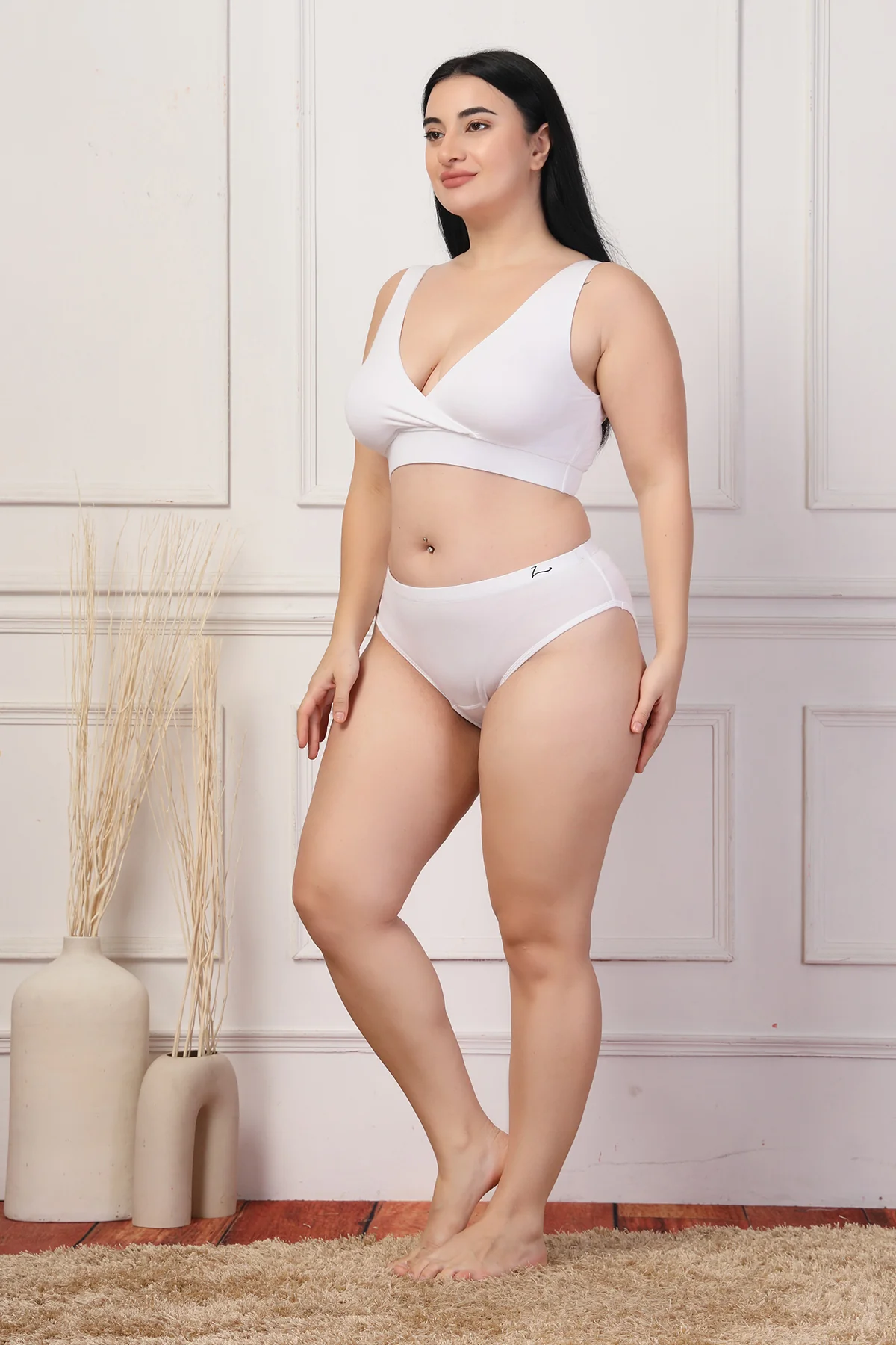 247 White Padded Maternity Feeding Bra and Panty Set - Image 16
