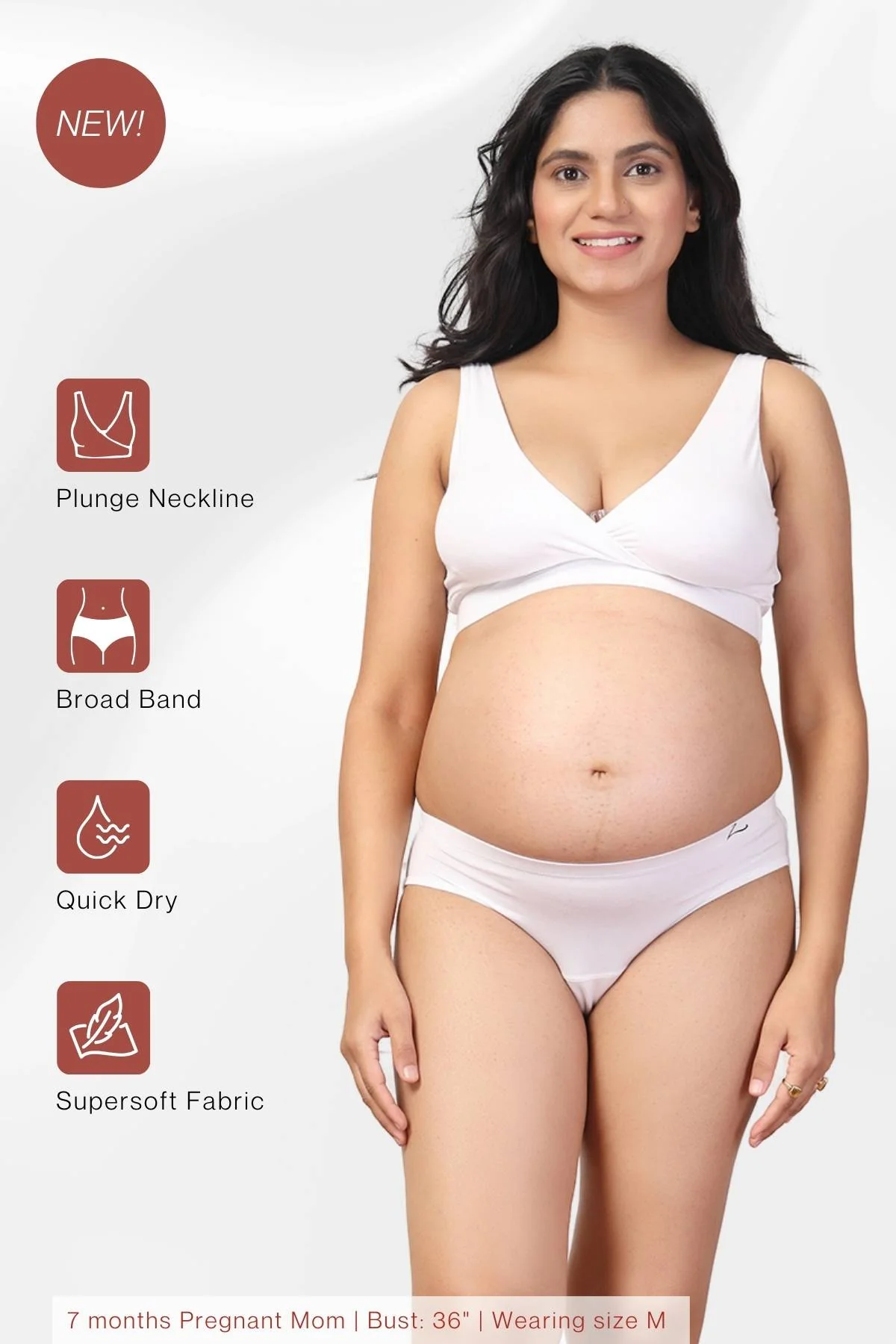 247 White Padded Maternity Feeding Bra and Panty Set - Image 20
