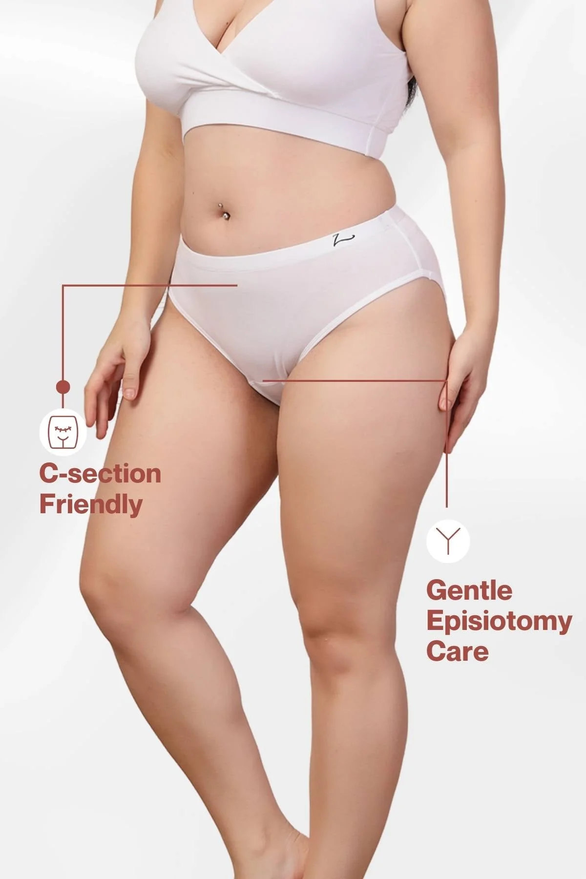 247 White Padded Maternity Feeding Bra and Panty Set - Image 22