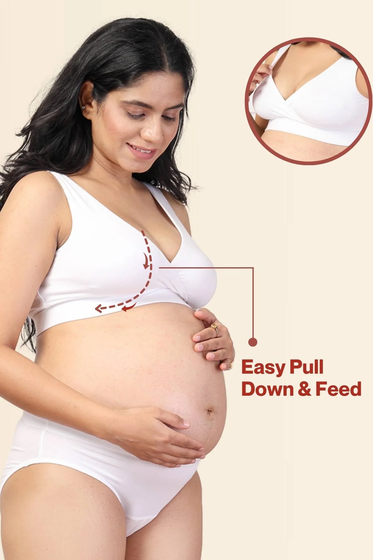 247 White Padded Maternity Feeding Bra and Panty Set - Image 26