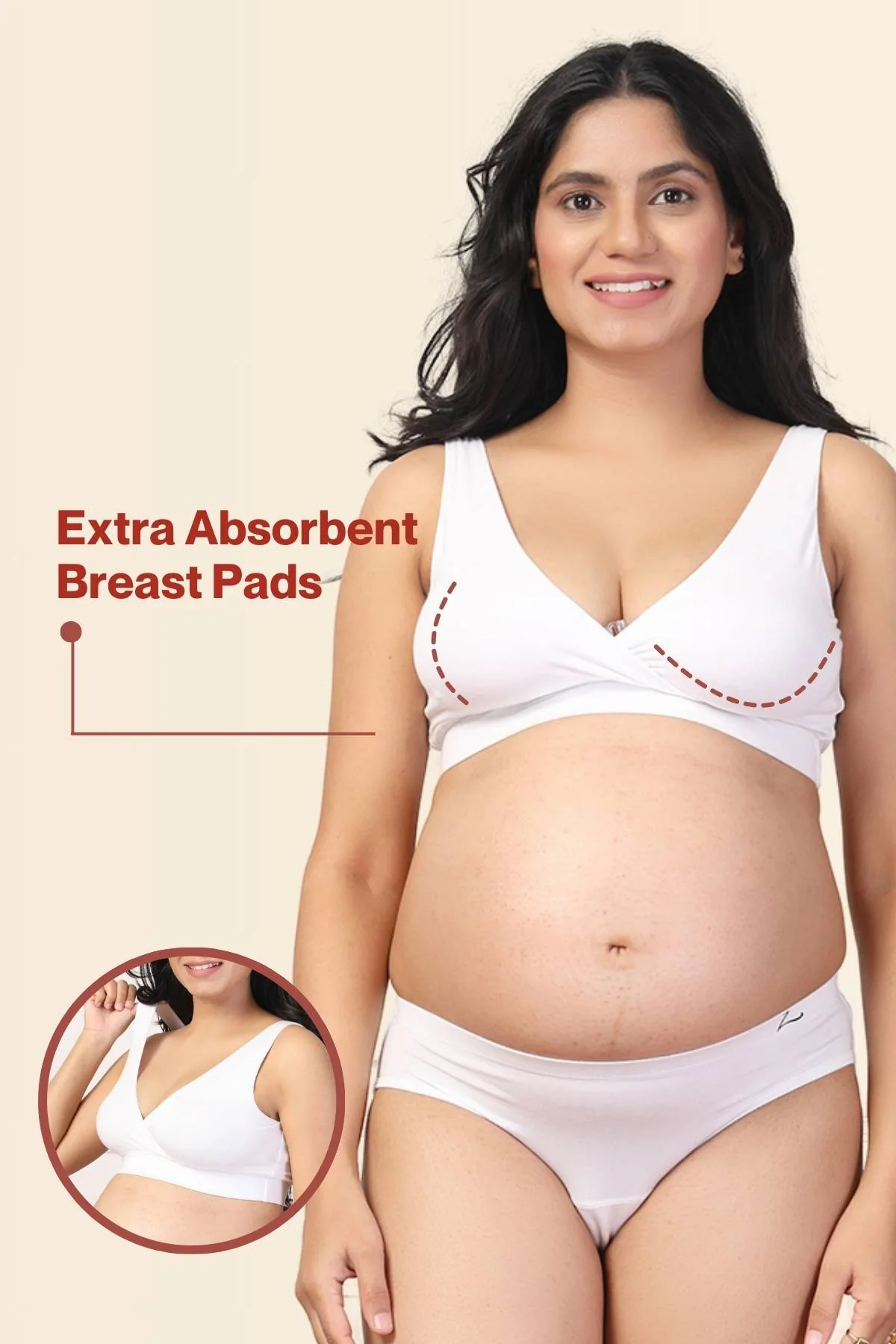 247 White Padded Maternity Feeding Bra and Panty Set - Image 8