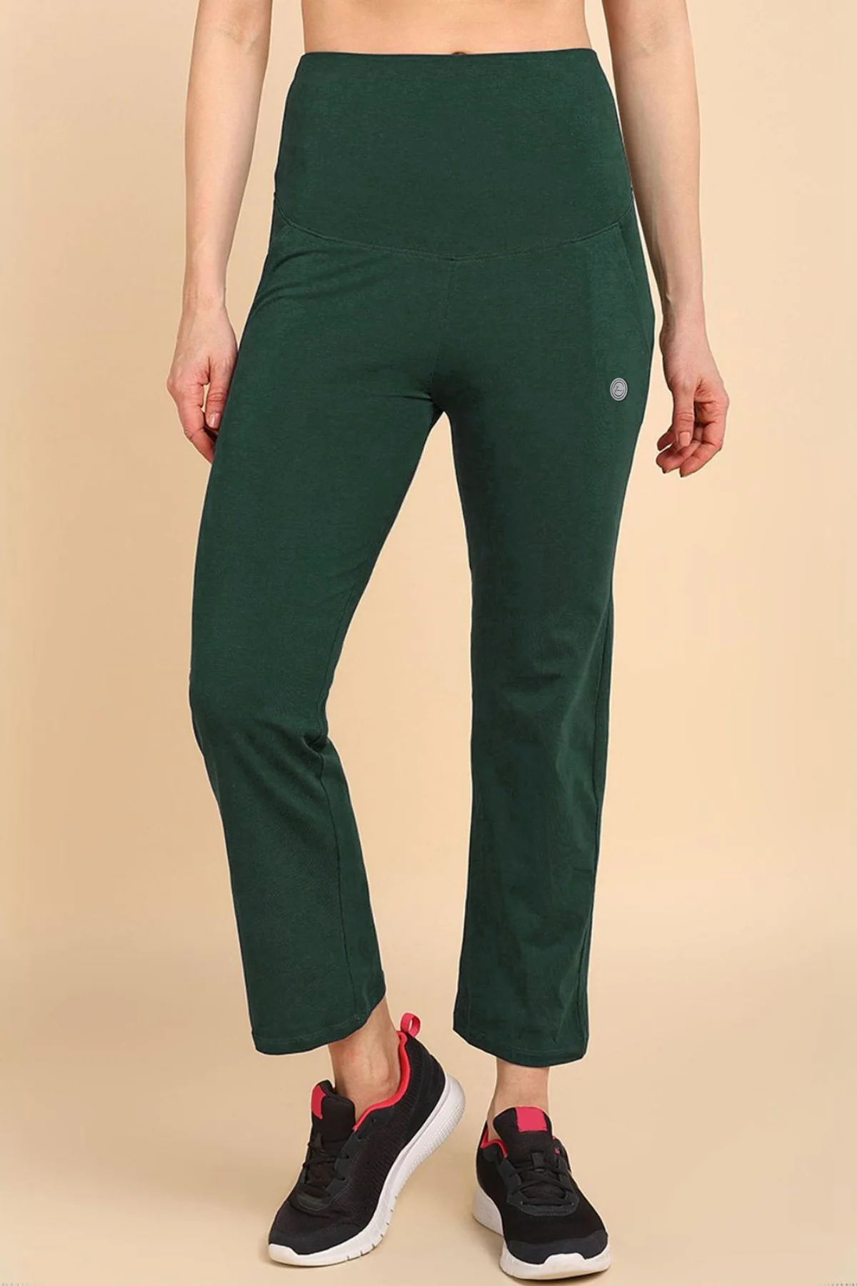 247 Zactive™ Bottle Green High Waist Trousers (Pregnancy & Postpartum)