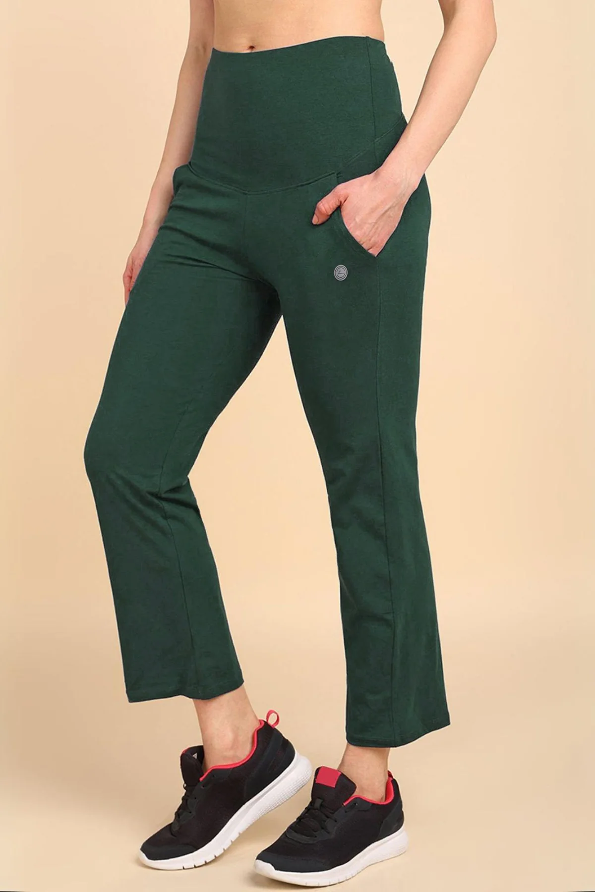 247 Zactive™ Bottle Green High Waist Trousers (Pregnancy & Postpartum) - Image 5