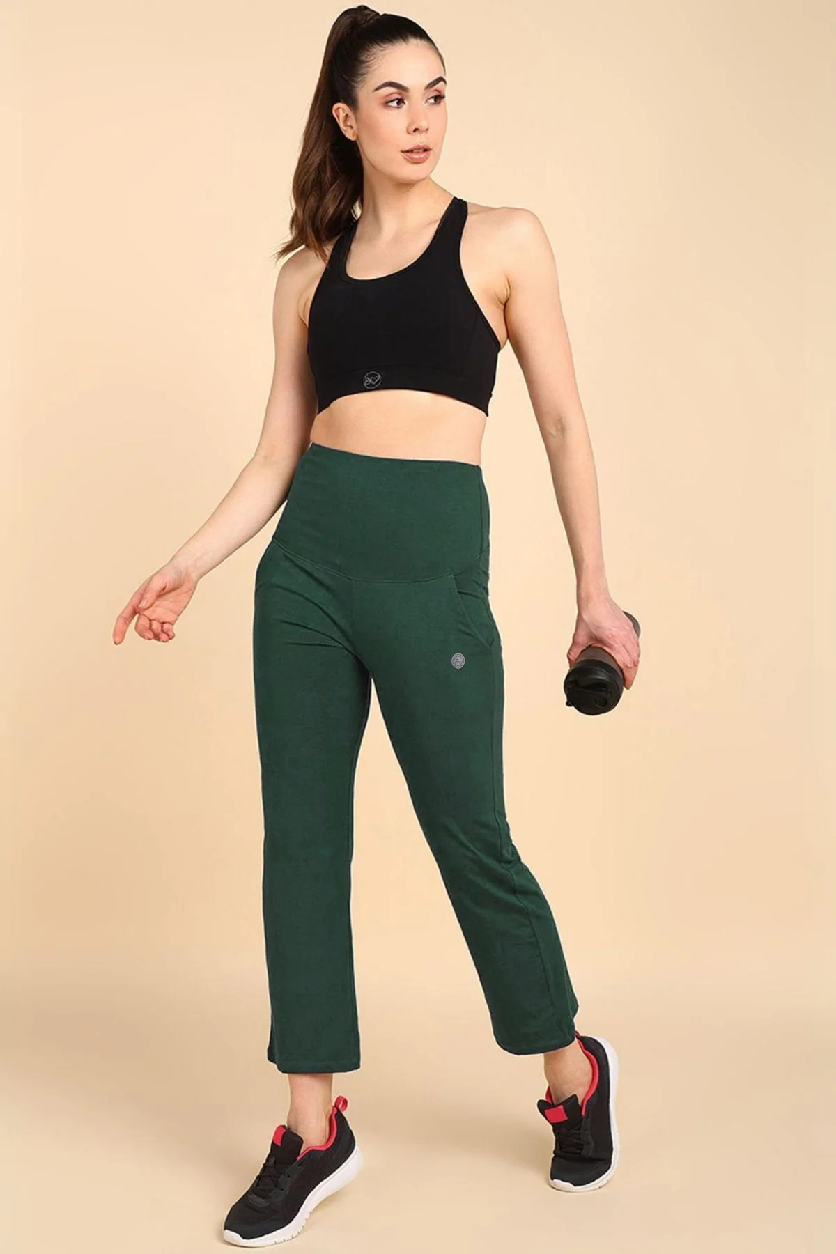 247 Zactive™ Bottle Green High Waist Trousers (Pregnancy & Postpartum) - Image 7