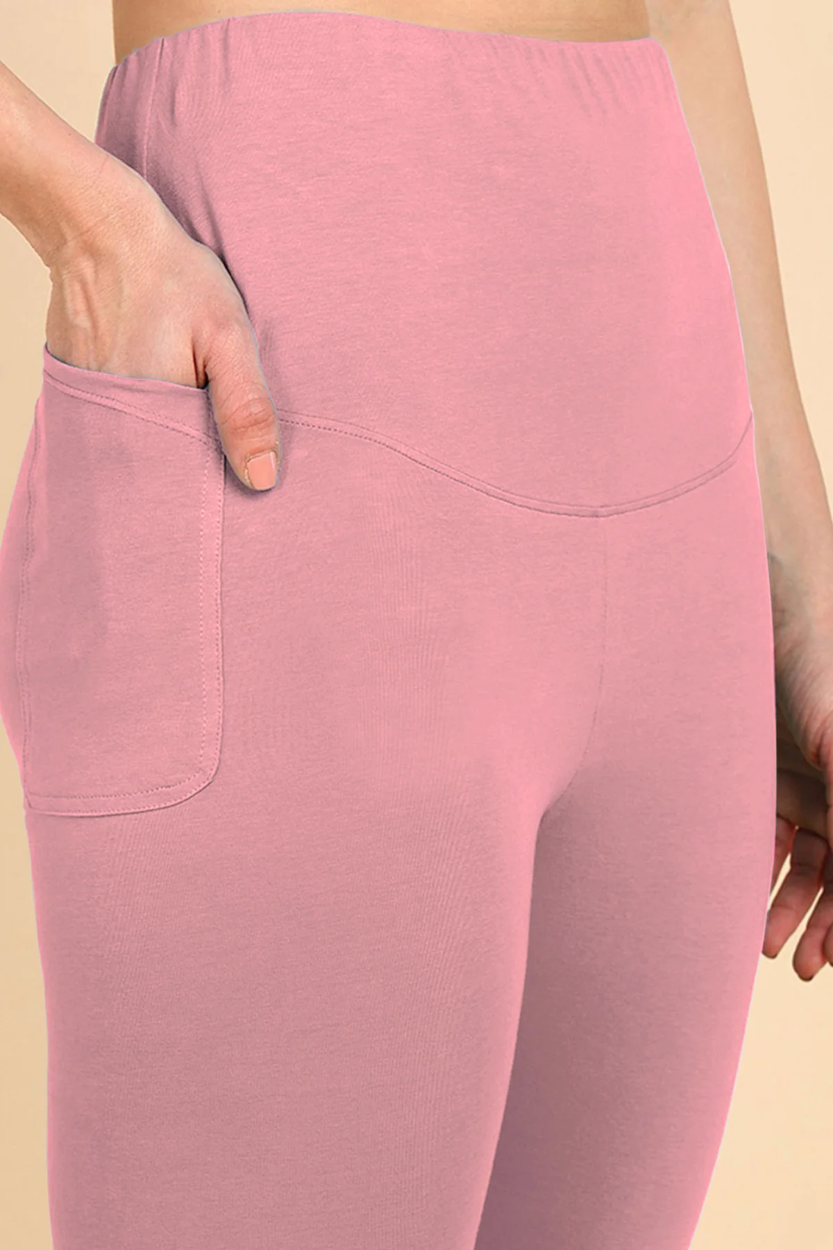 247 Zactive™ Deep Salmon High Waist Leggings (Pregnancy & Postpartum) - Image 5