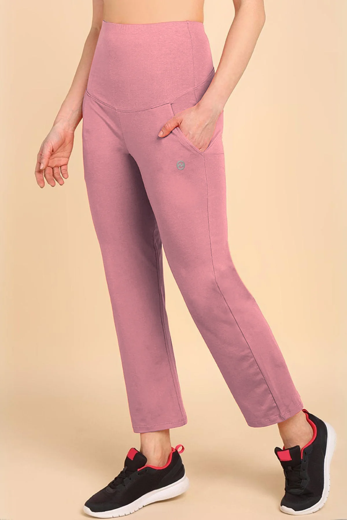 247 Zactive™ Deep Salmon High Waist Trousers (Pregnancy & Postpartum) - Image 6