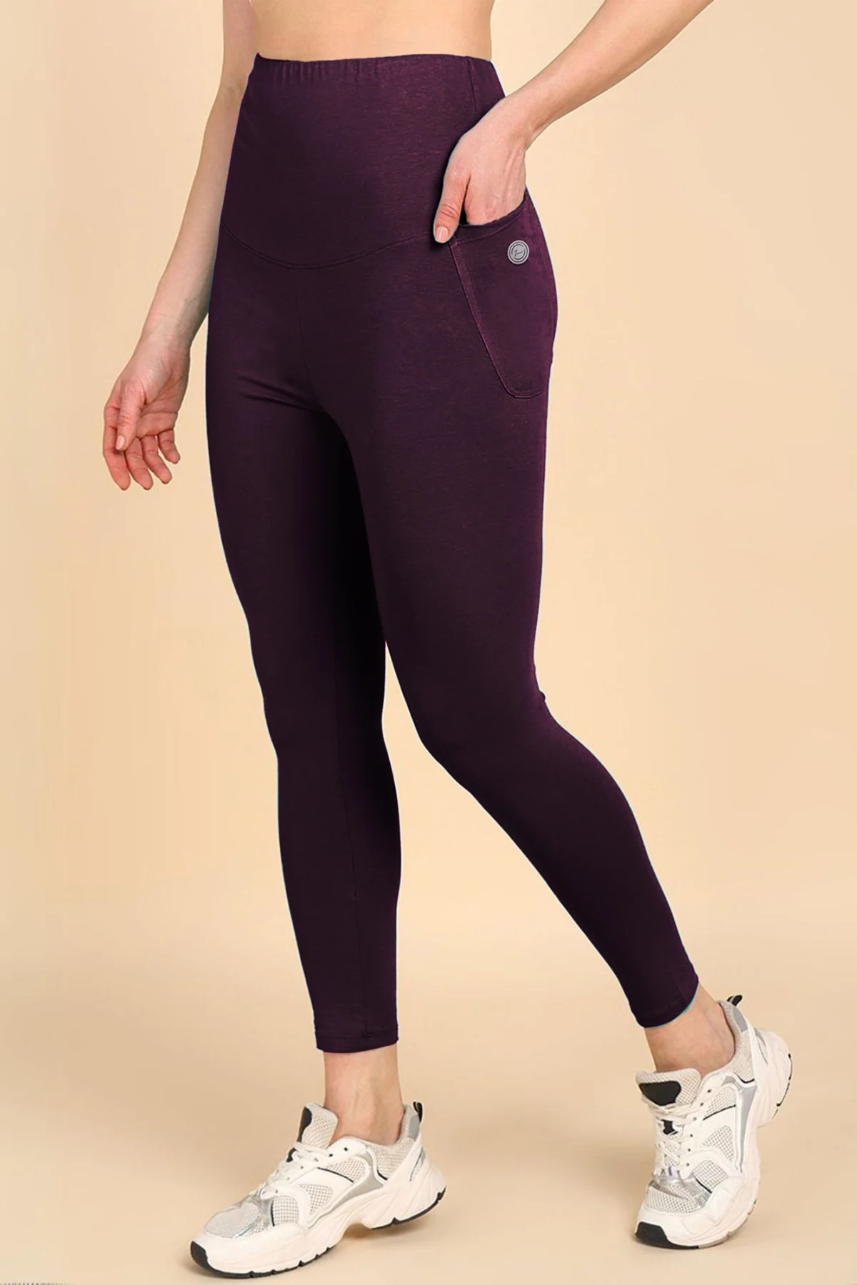 247 Zactive™ Plum High Waist Leggings (Pregnancy & Postpartum) - Image 5