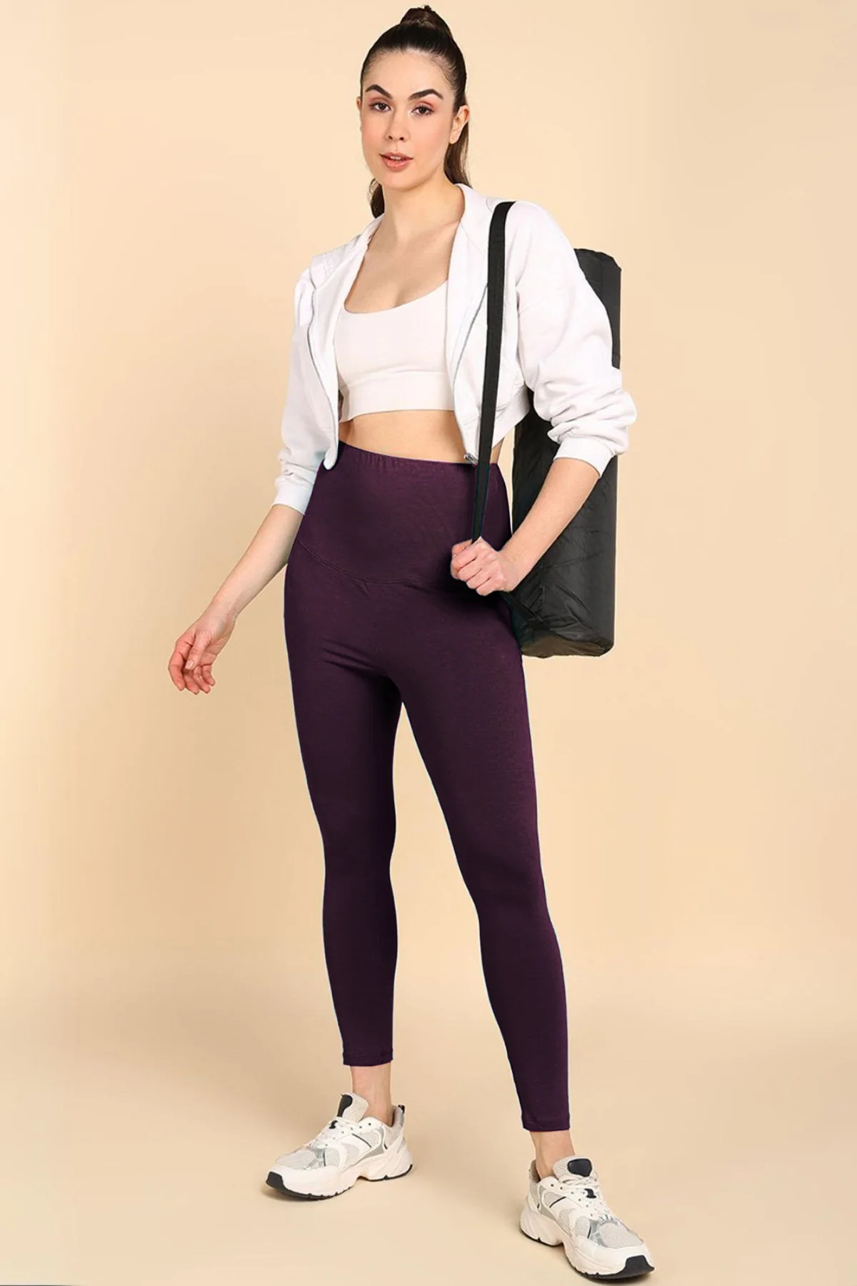 247 Zactive™ Plum High Waist Leggings (Pregnancy & Postpartum) - Image 6