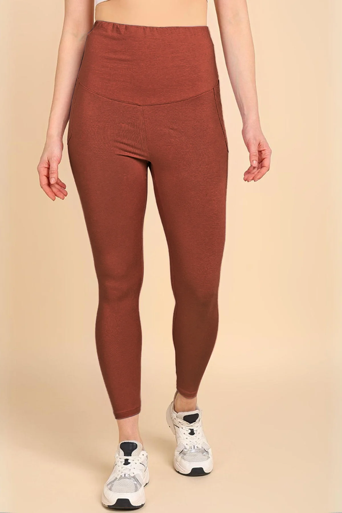 247 Zactive™ Rust High Waist Leggings (Pregnancy & Postpartum) - Image 2