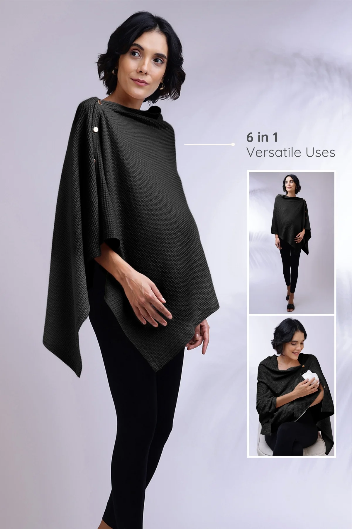 Amara Nursing Cover - Black - Image 4