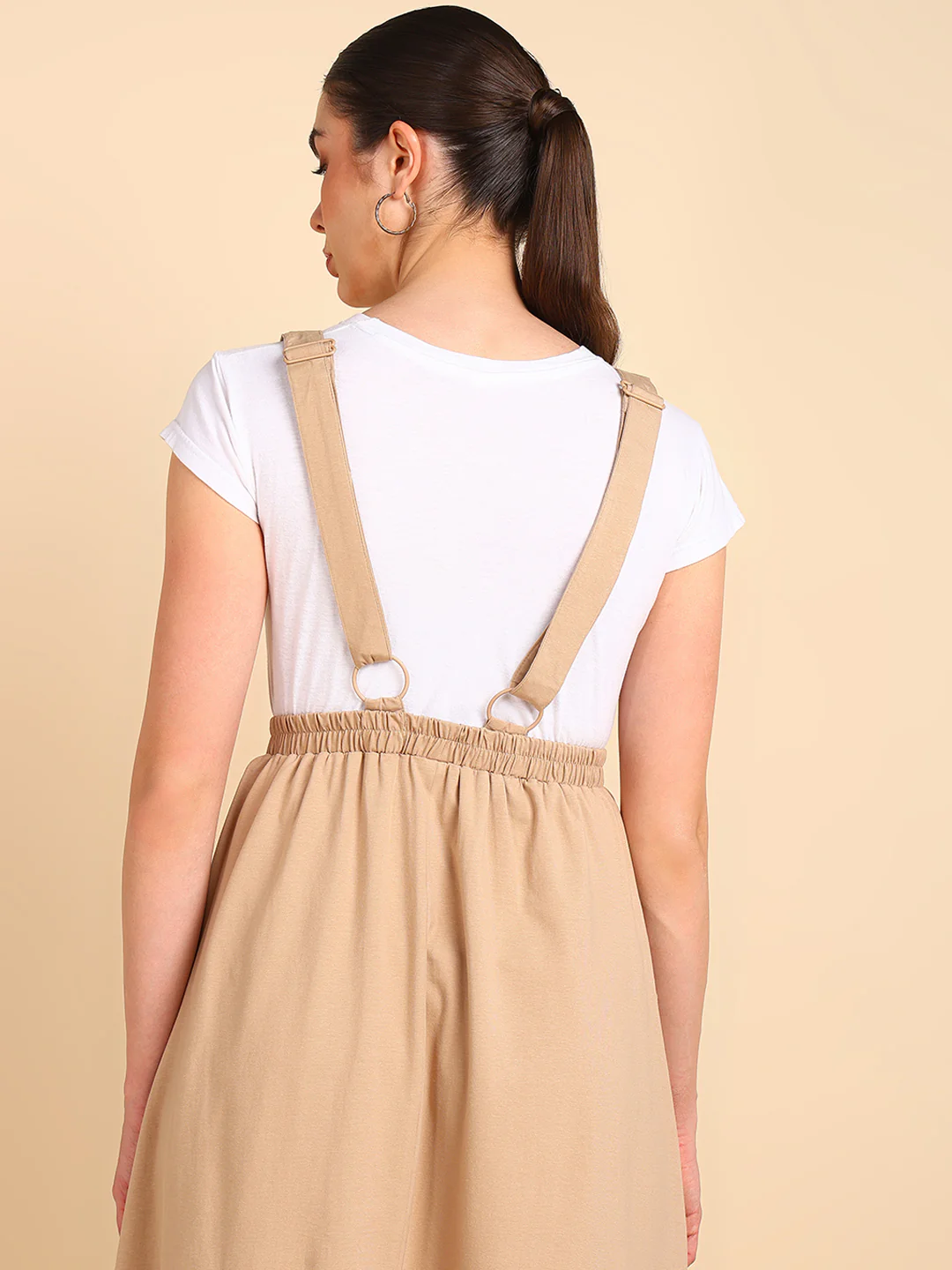 Beige 100% Cotton Jersey Pregnancy Skirt with Detachable Strap & Pockets - Image 10