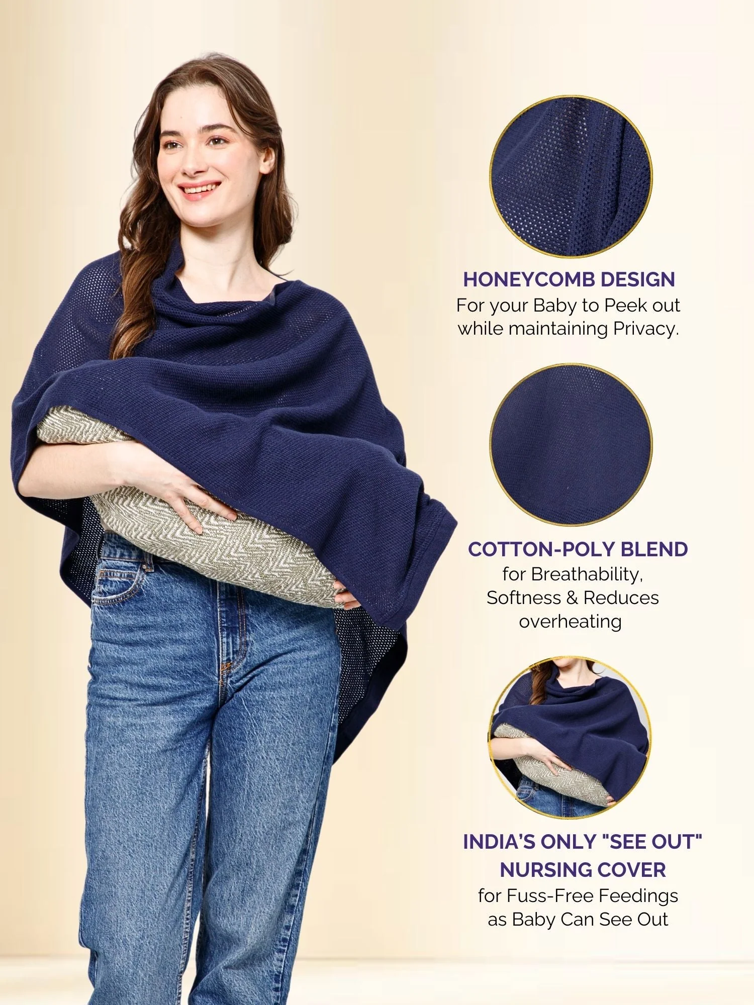 Nautical Twilight Honeycomb Feeding & Nursing Cover - Image 4