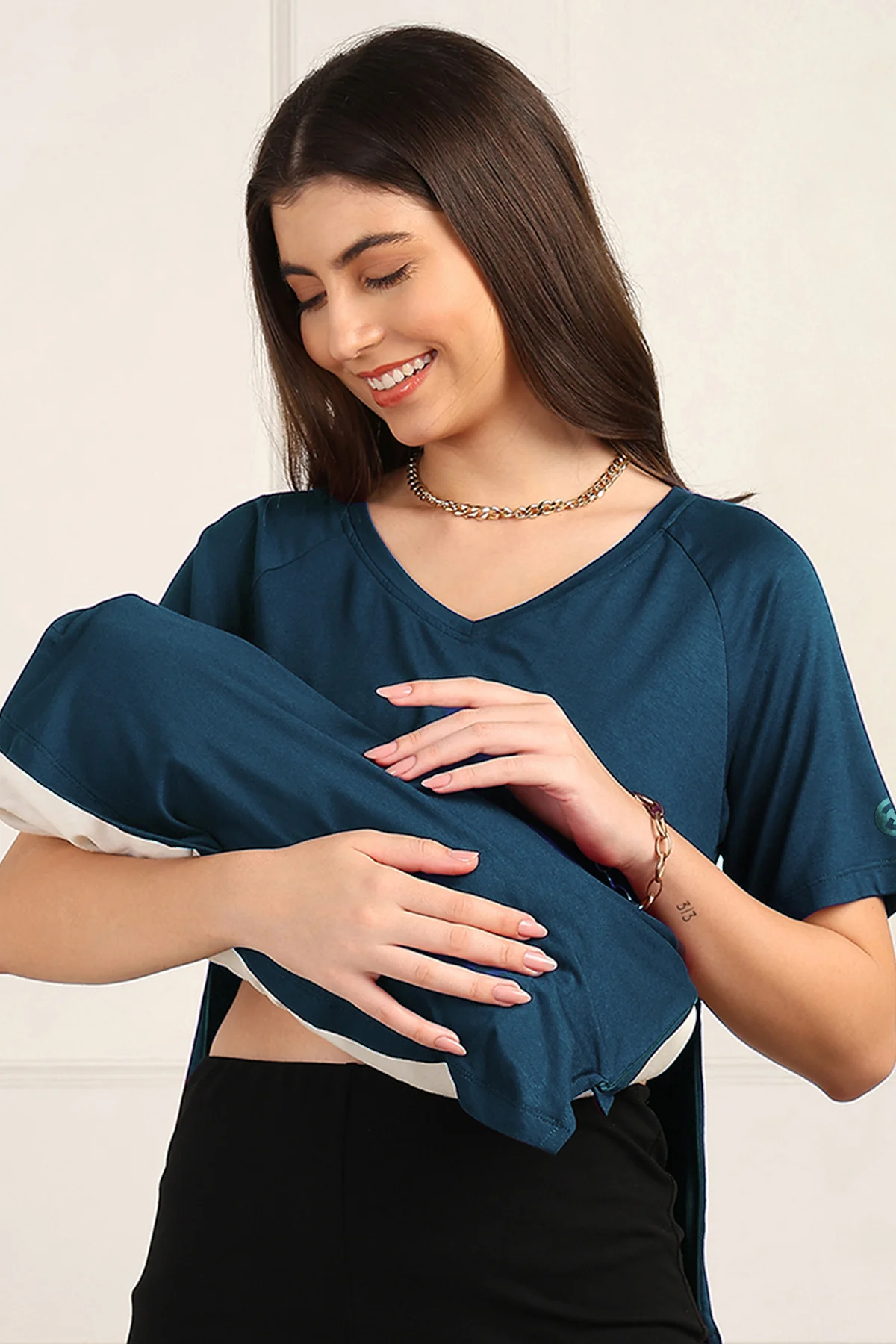 Deep Teal Maternity Palazzo Set - Image 2