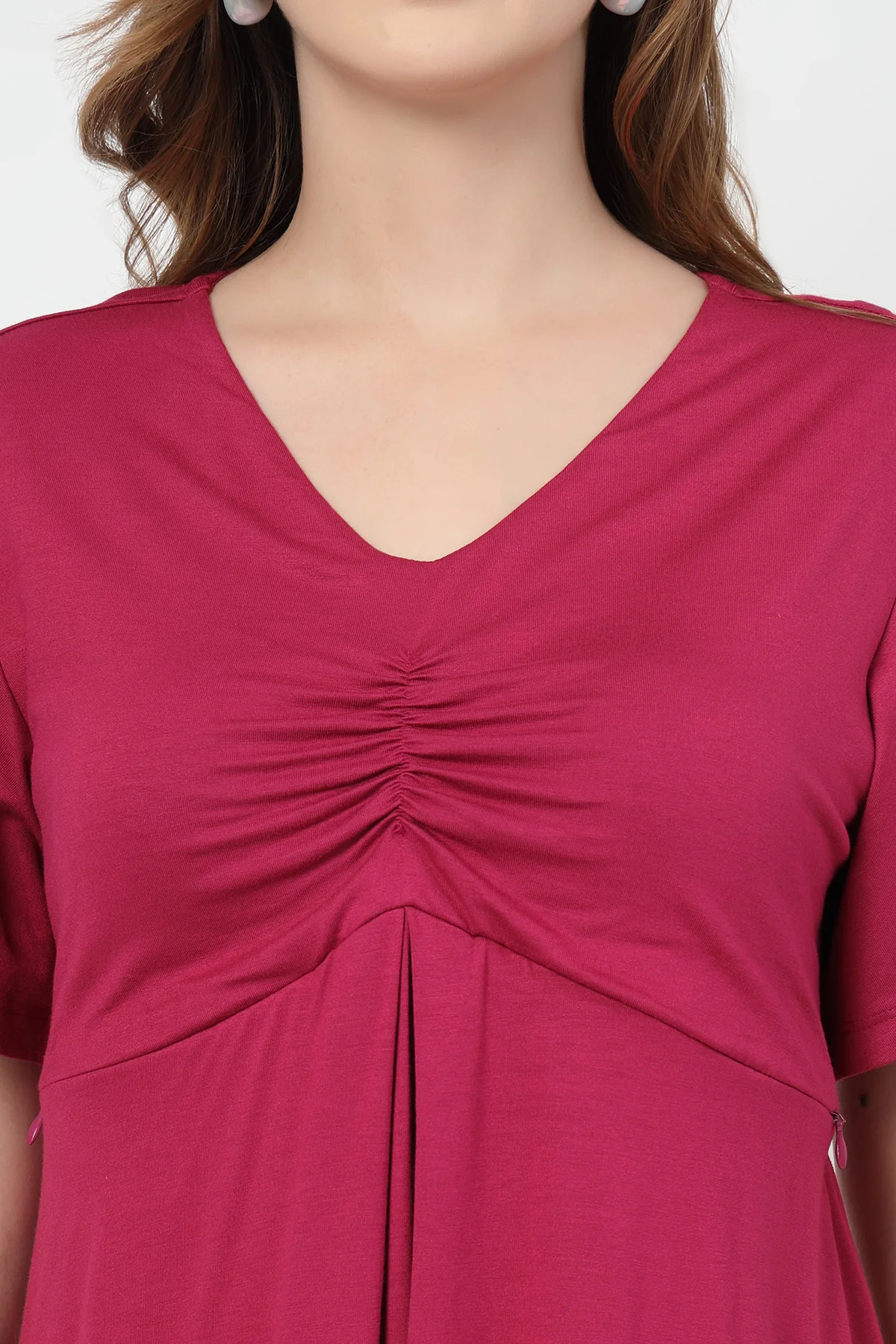 Feeding top with in-built bra - Deep Rose - Image 9