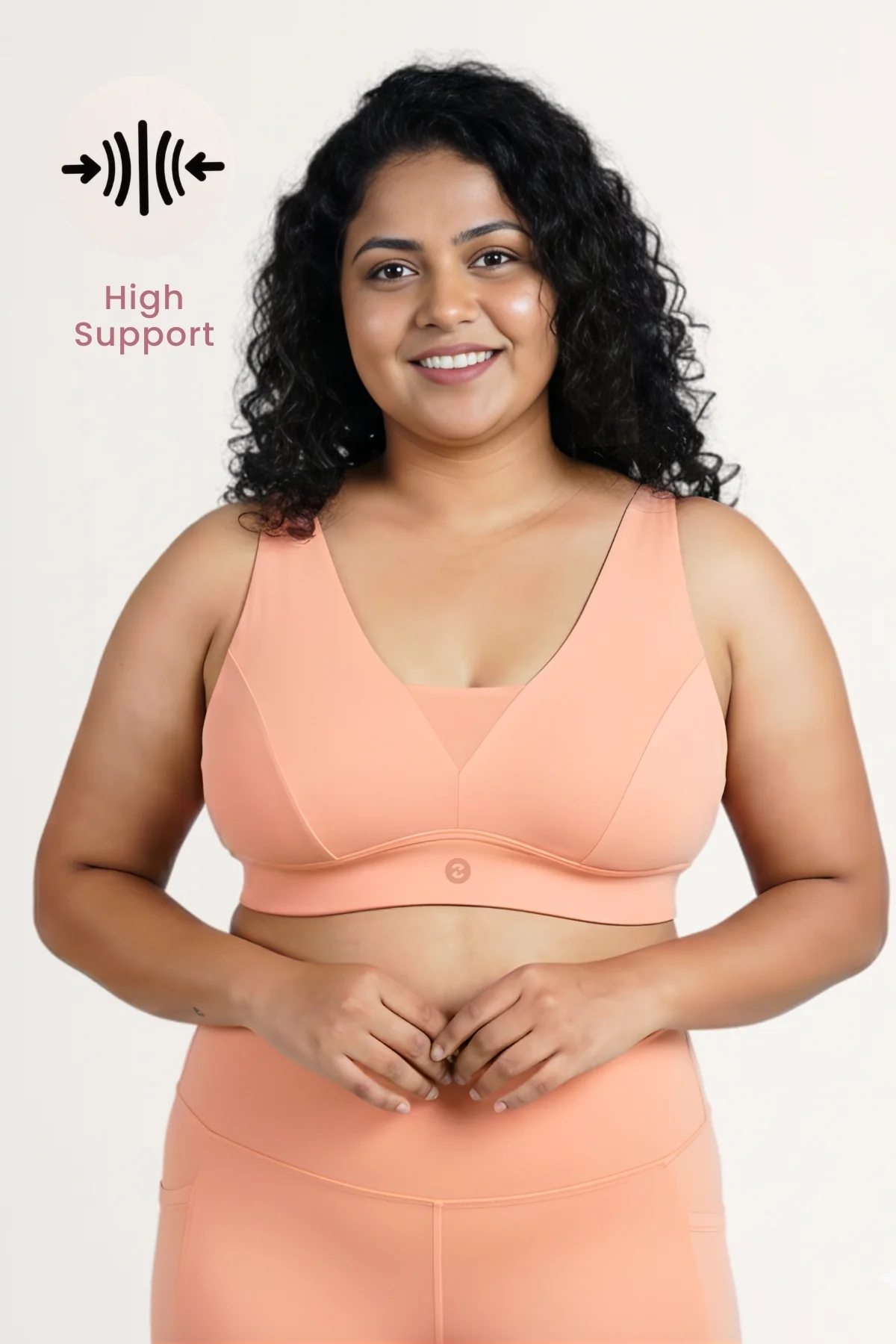 Fixed Padded Modal Maternity Feeding Bra with Support - Coral - Image 3